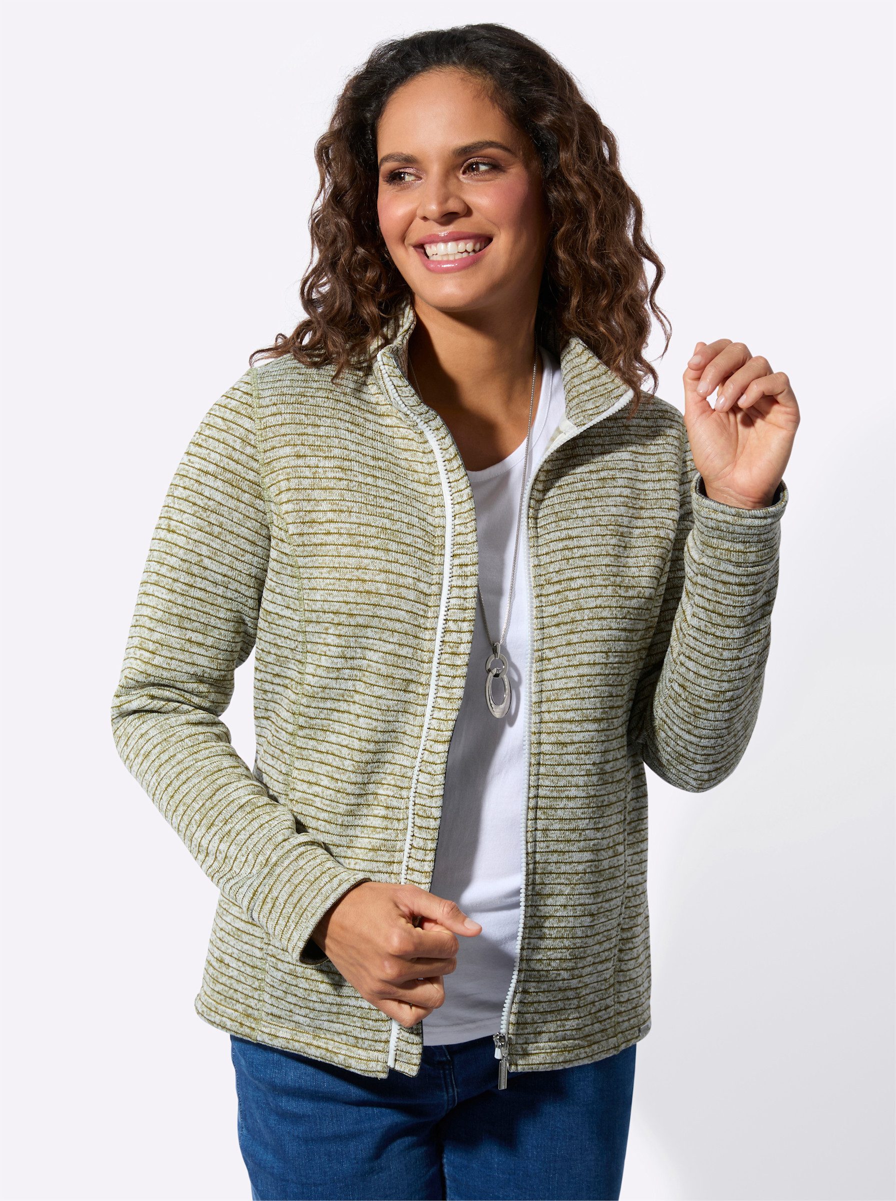 Witt Fleecejacke Strickfleece-Jacke Langarm