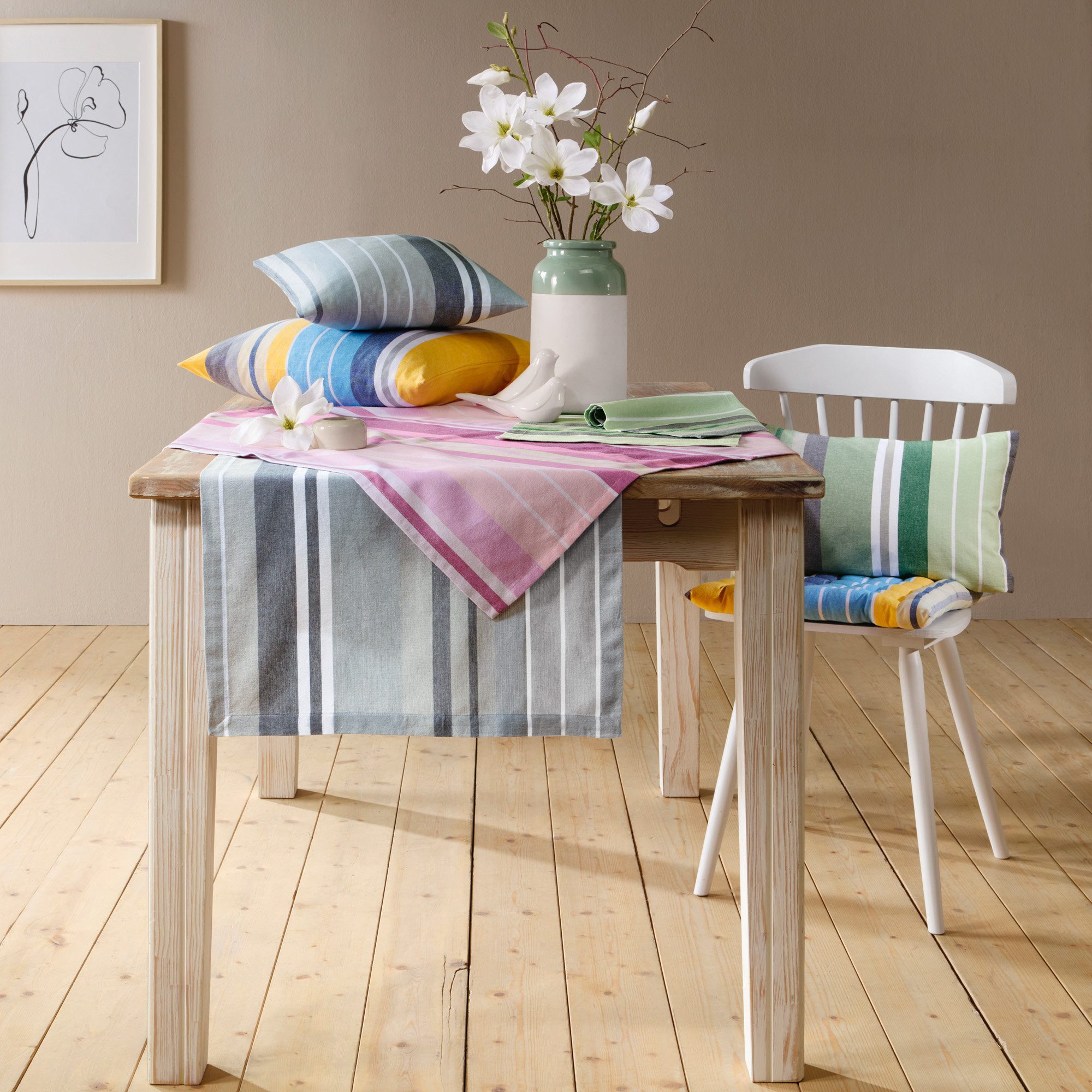 REDBEST Tischdecke Tischläufer (1-tlg), Baumwolle Streifen günstig online kaufen