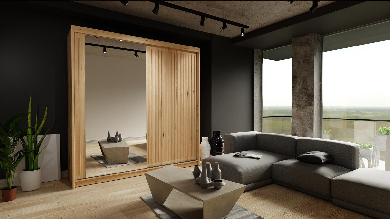 Compleo Schwebetürenschrank 203 cm breit, Elegant günstig online kaufen