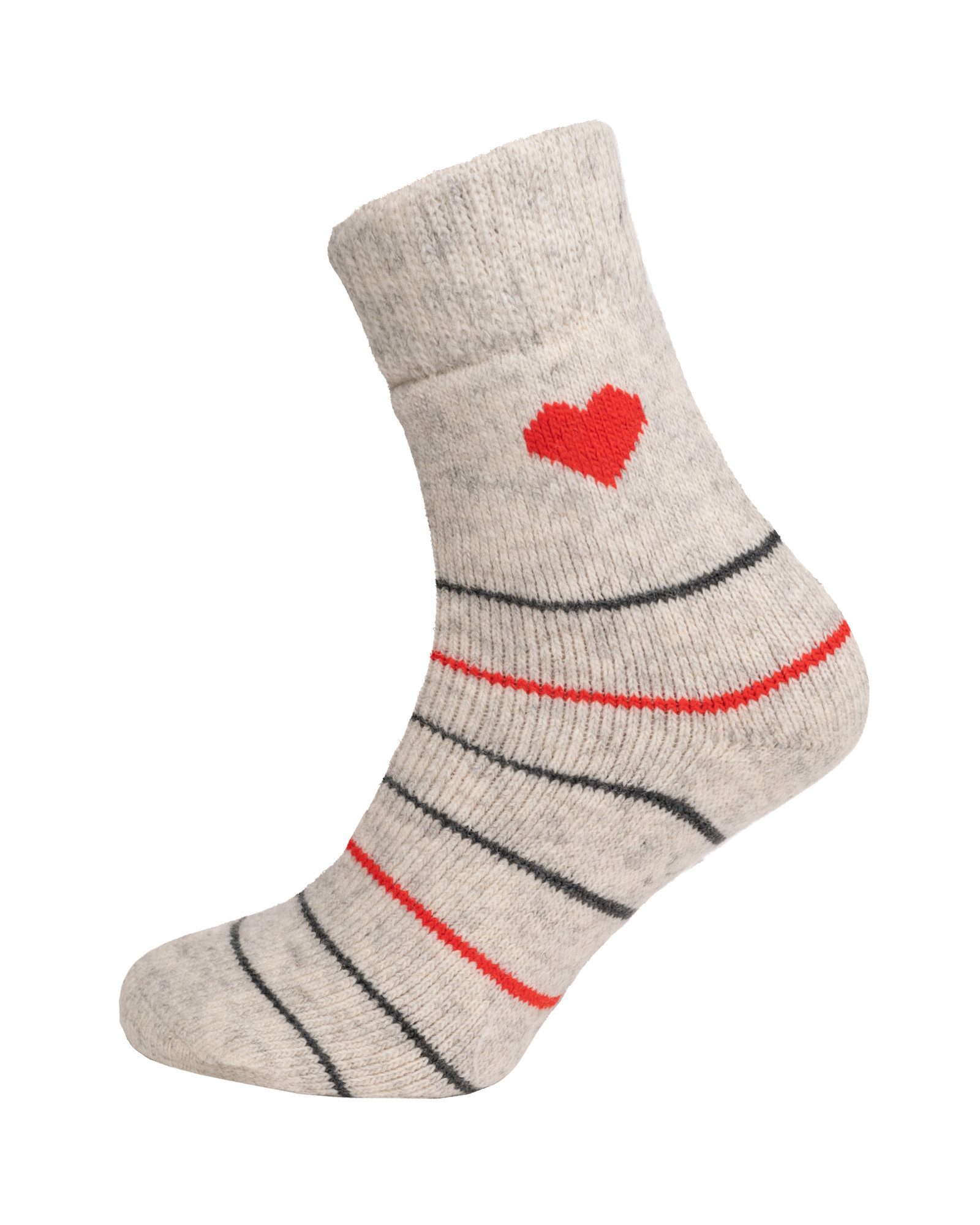 HomeOfSocks Socken Wollsocken Herzmotiv, 80% Wolle, Komfortbund 80% naturbelassene Wolle, Angenehmer Bund,  Kurze Socken