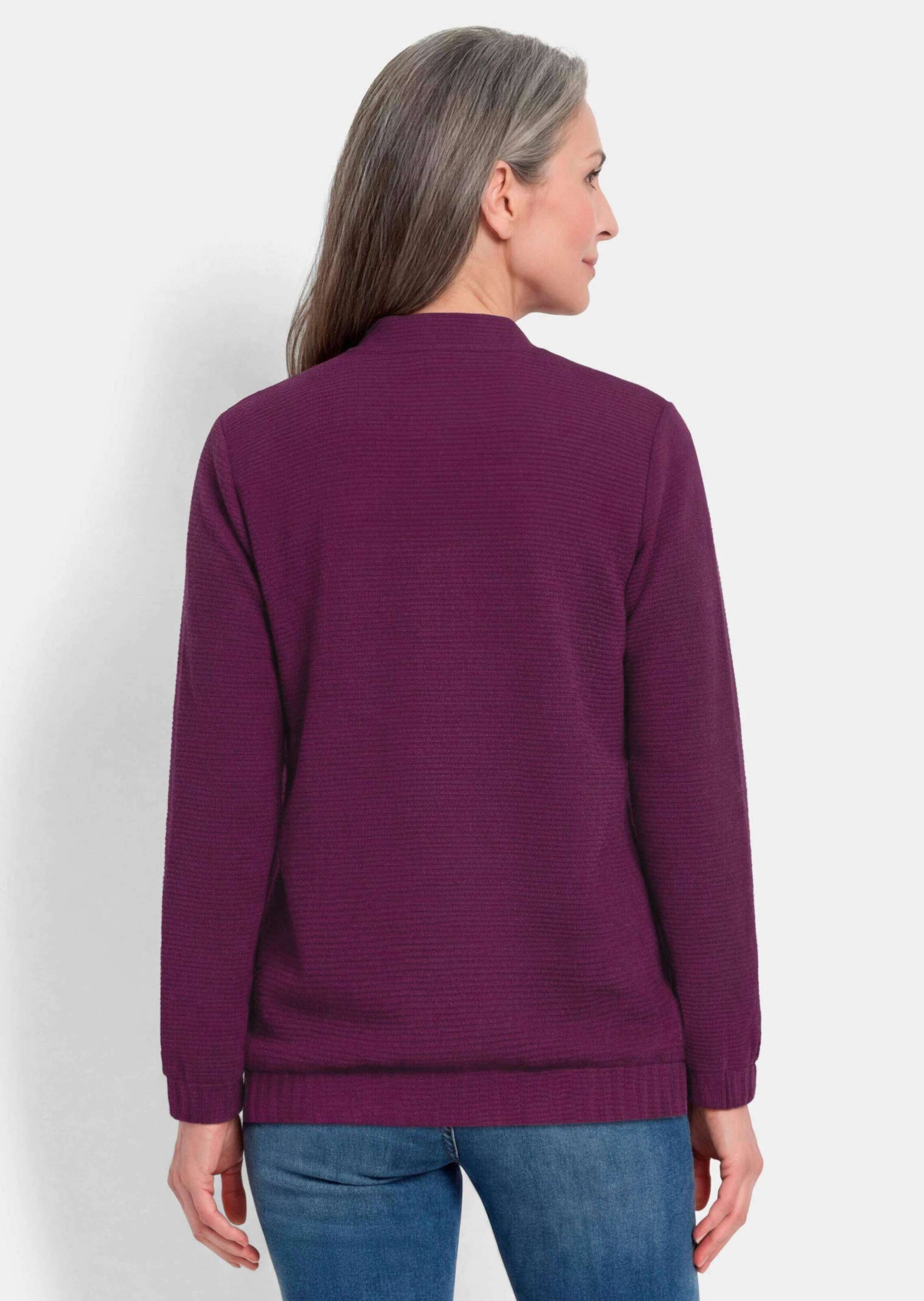 GOLDNER Outdoorjacke Kurzgröße: Jerseyjacke mit Ottomanstruktur Sportive Blouson-Form mit Stehkragen, Reißverschluss und Gummibund