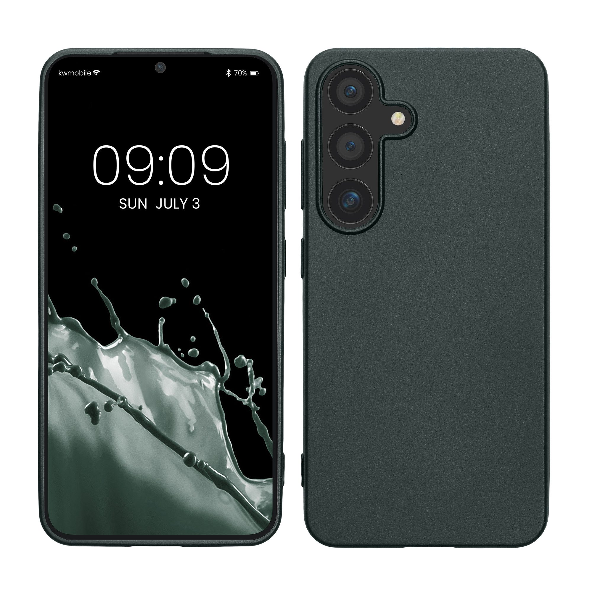 kwmobile Handyhülle Handyhülle für Samsung Galaxy S25 Hülle, Silikon Case metallisch schimmernd - Schutzhülle Cover