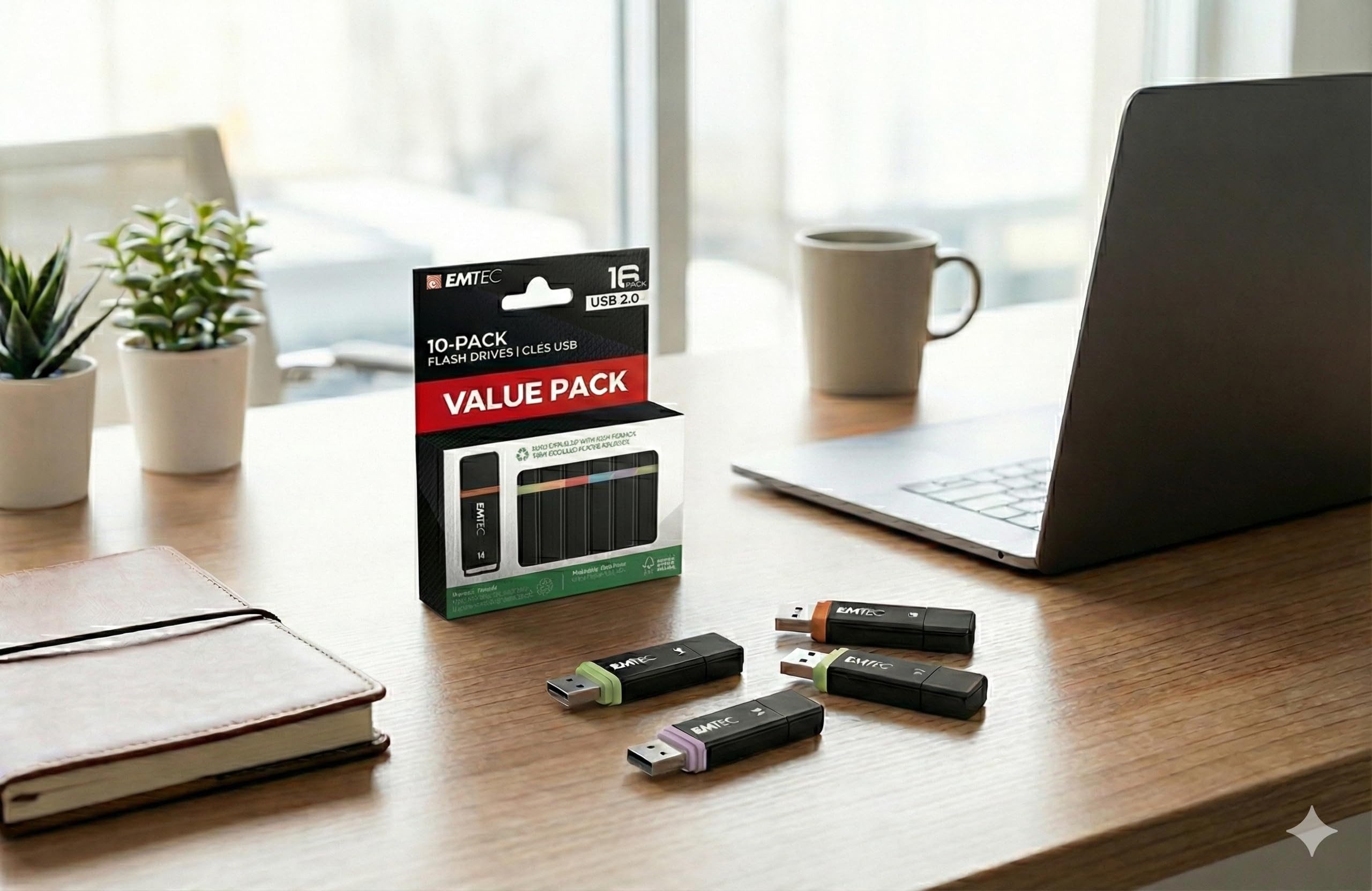 EMTEC K100 USB 2.0 Mini Box USB-Stick (16 GB USB-Stick mit recyceltem Gehäuse in 5 Farben)