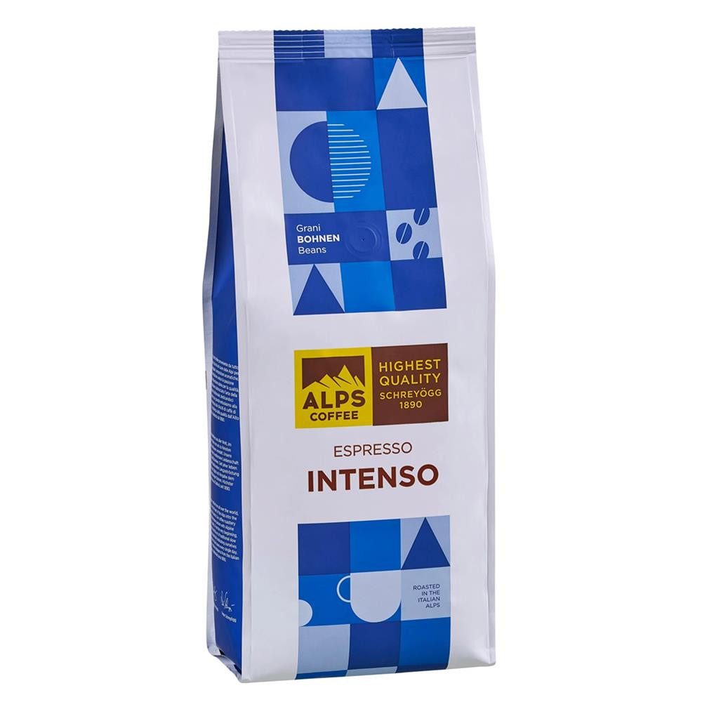 Alps Coffee Kaffee Espresso Intenso Bohnen 1000g Kaffeebohnen, 1 x 1000 g, intensive und rassige Note