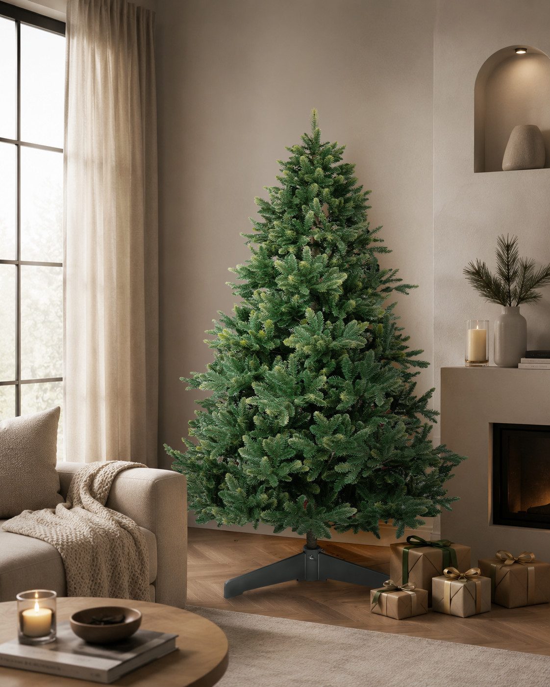 ArtiTree Künstlicher Weihnachtsbaum Künstliche Nordmanntanne – Premium Weihnachtsbaum naturgetreu