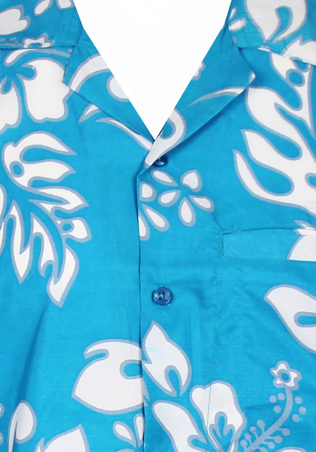 King Kameha Hawaiihemd Hibiscus Übergrößen 7XL-12XL Kurzarm Front-Tasche Stylish Unisex