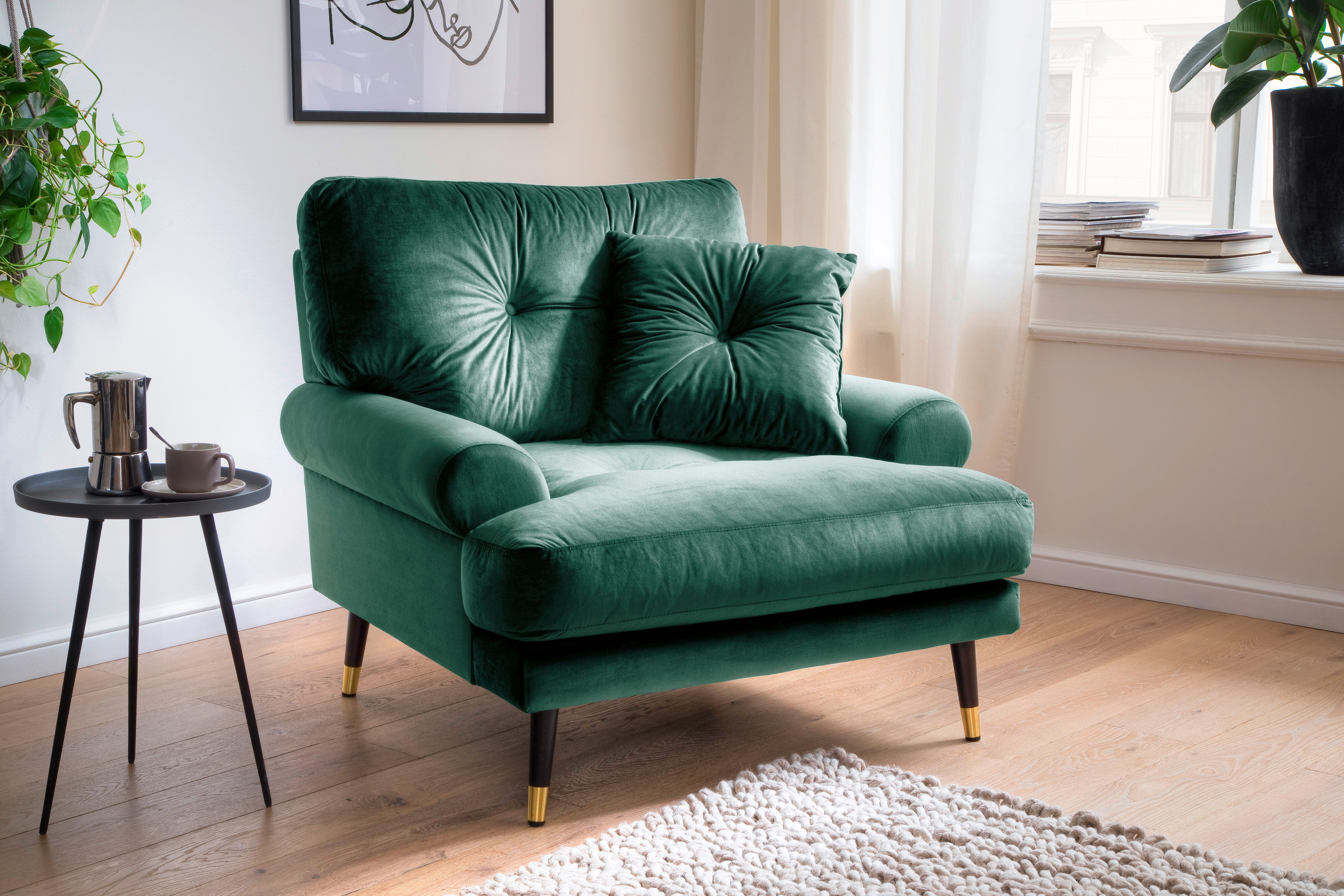 OTTO home Loungesessel TOKIO, in Microfaser mit hochwertigem Holz/Metallfuß – Bild 2 von 5