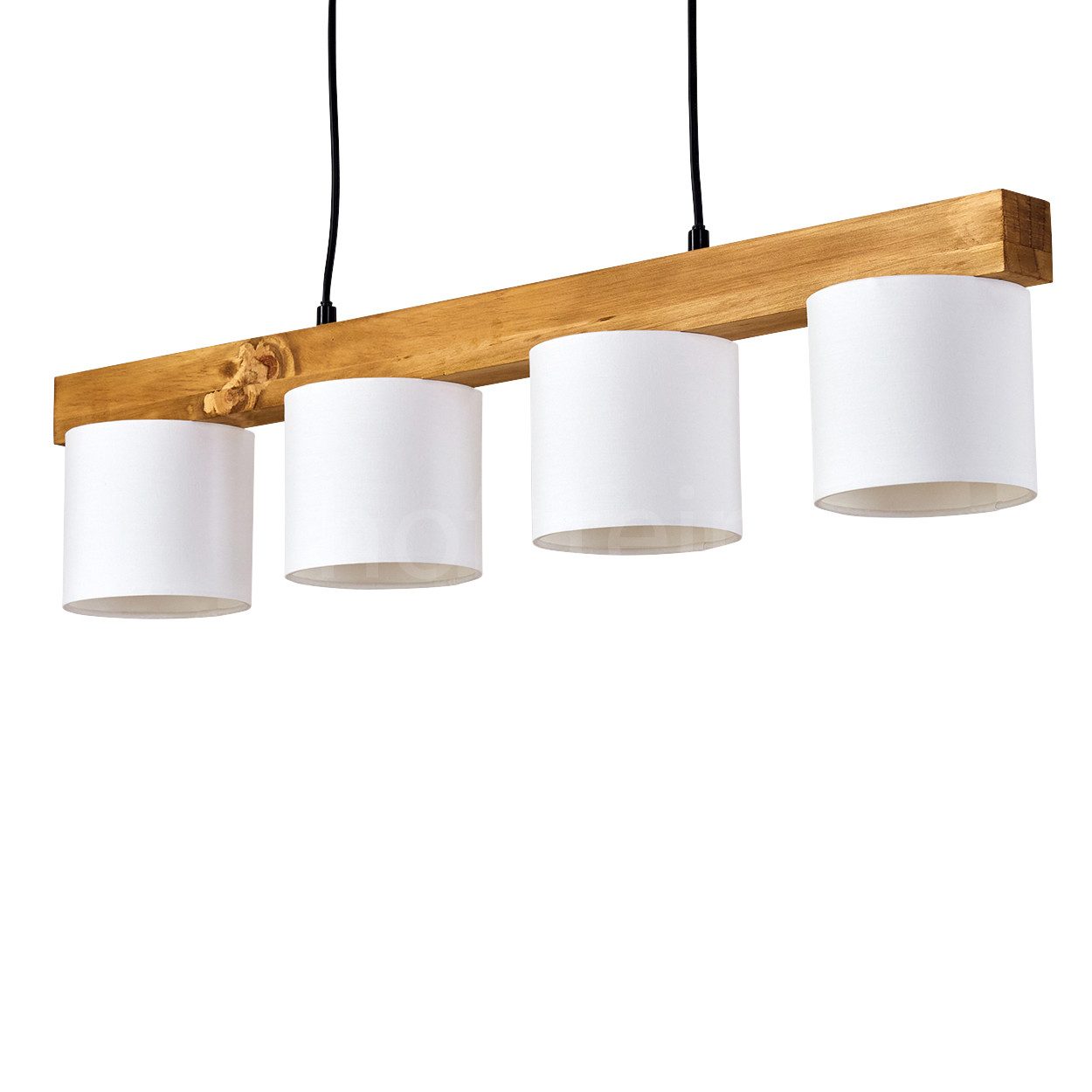 hofstein Pendelleuchte »Maslianico« 4-flammige Hängelampe aus Metall/Holz/S günstig online kaufen