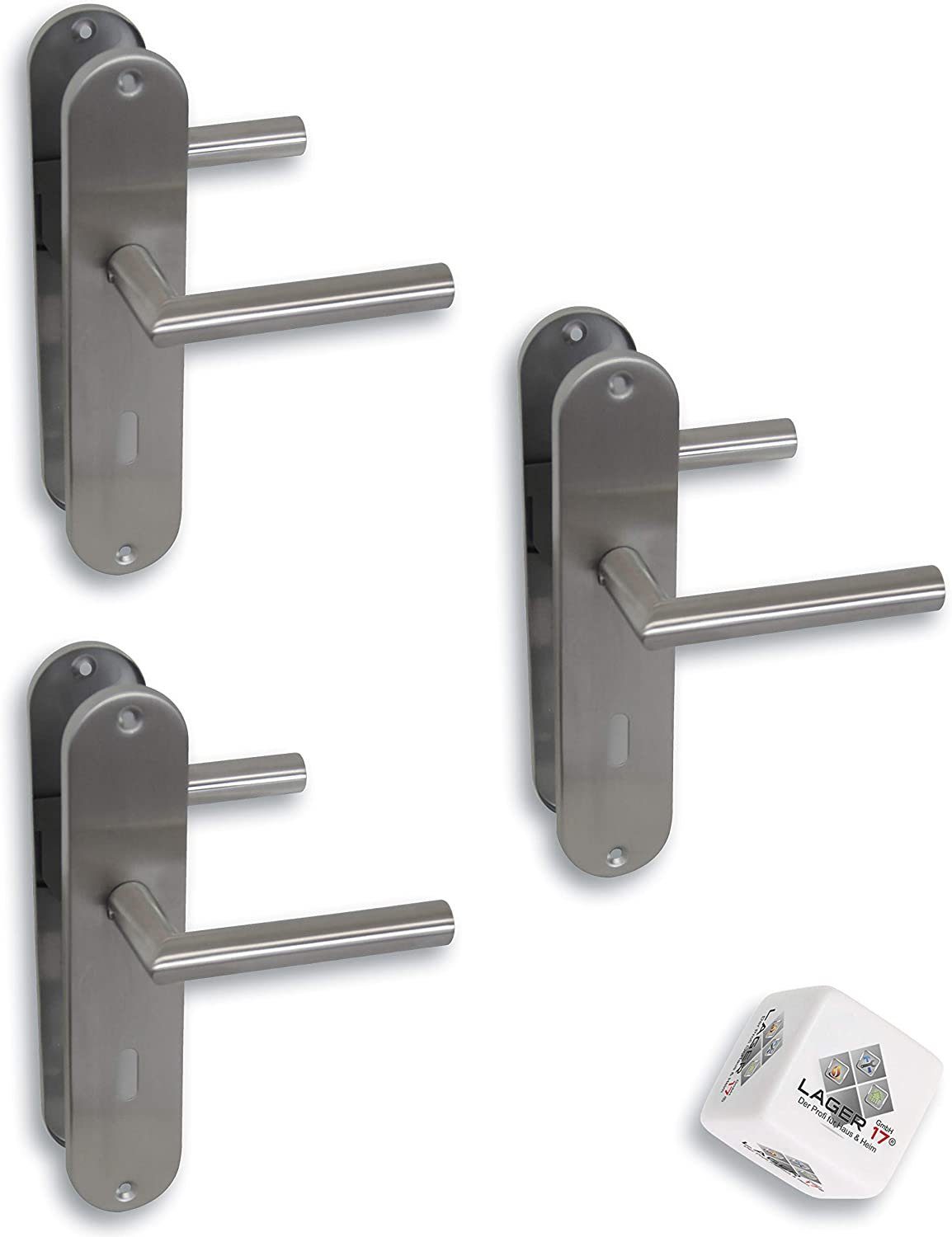 Alpertec Türbeschlag Renovierungsgarnitur für Zimmertüren BB (3 St., Spar-Set), Edelstahl satiniert