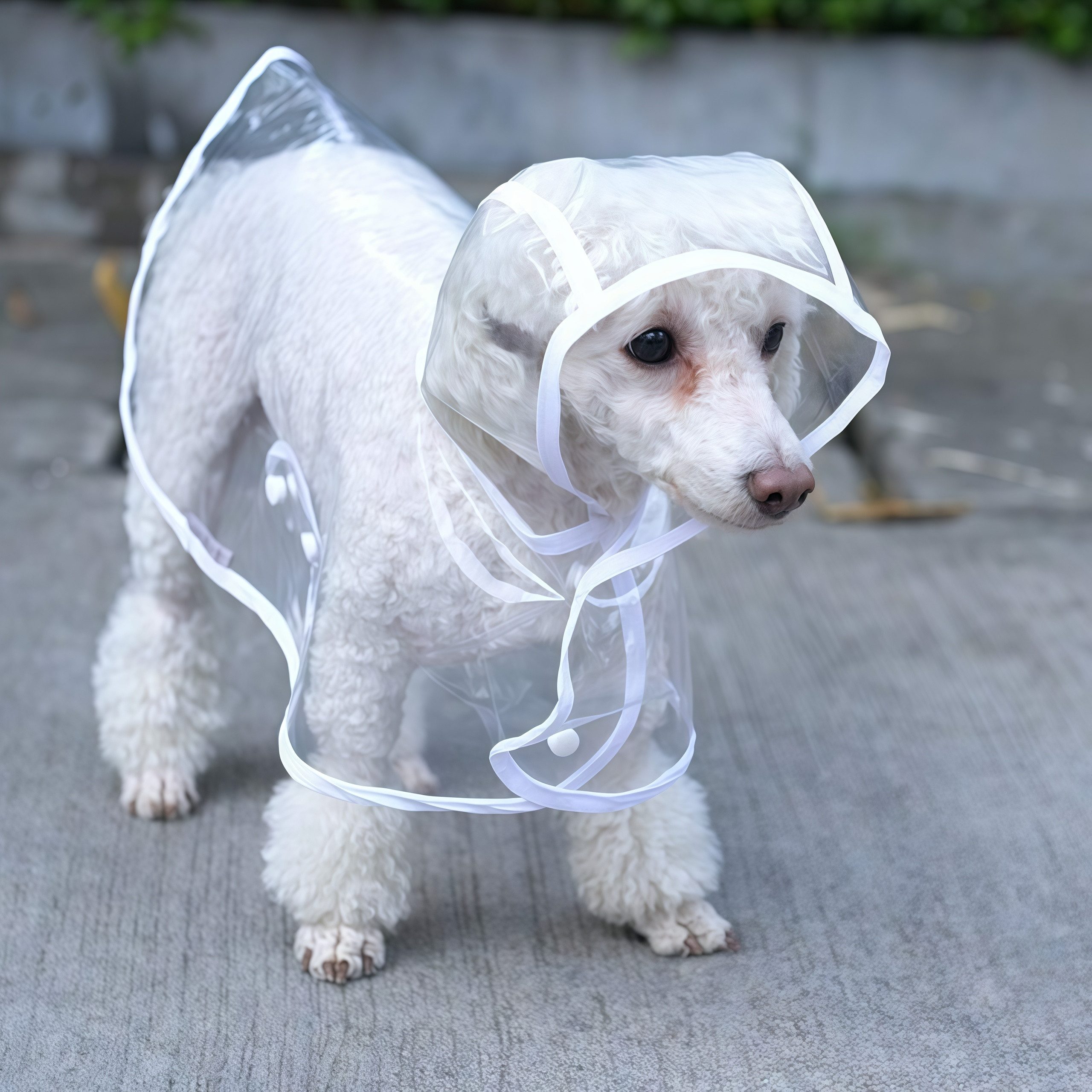 FOUORTUNATE-BEE Hunderegenmantel Wasserdichter Hunderegenmantel mit Kapuzen-Cape, transparent, Leichter, tragbarer Regenmantel für Hunde bei Regenwetter