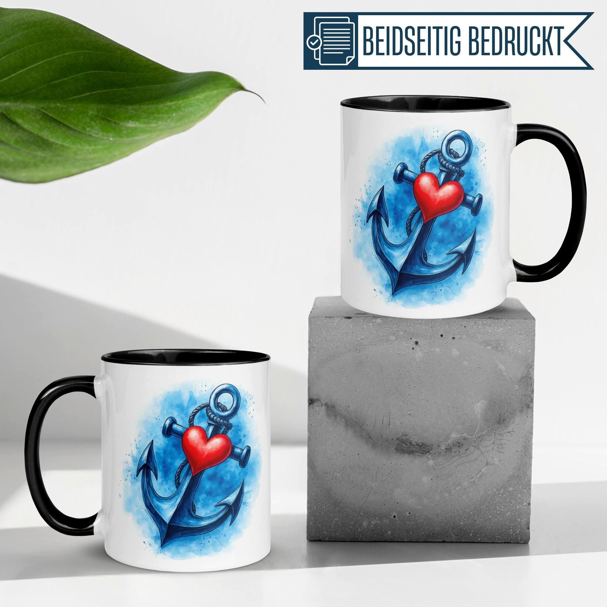 Momentals Tasse Liebe – „Herz und Anker“ – Ich liebe Dich Geschenk Partner Jahrestag, Gratis Versand · Links-&Rechtshänder · Spülmaschinenfest