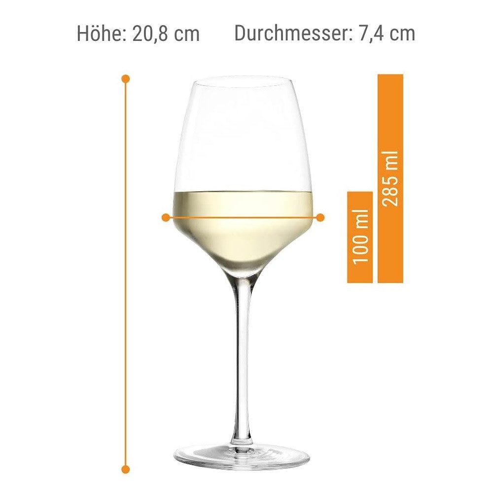 Stölzle Weinglas Stölzle Lausitz Experience Weißweinkelch 350ml (6 er set), Kristallglas