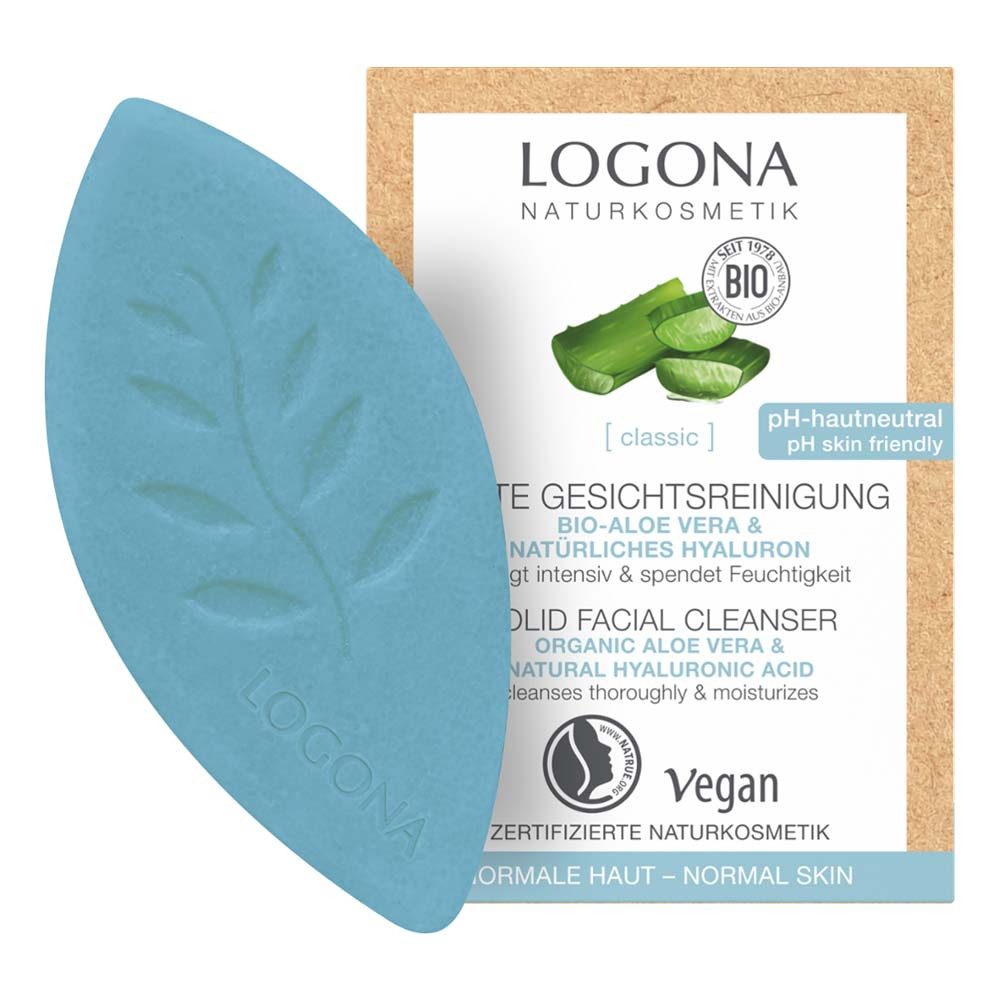 LOGONA Haarshampoo classic Aloe Vera & Hyaluron - Feste Gesichtsreinigung 60g