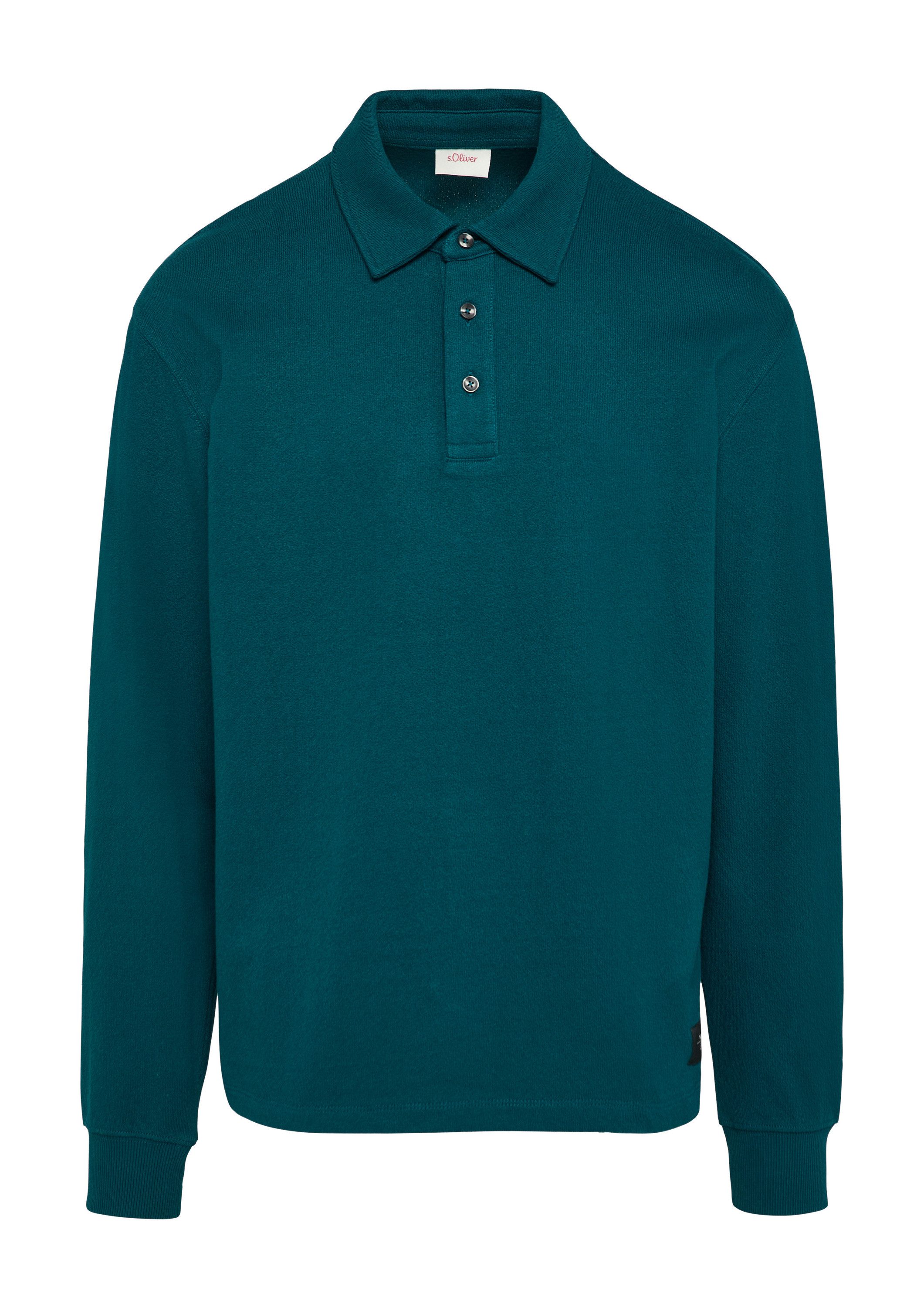 s.Oliver Langarmshirt Polo-Shirt Strukturiertes Langarm-Poloshirt im günstig online kaufen