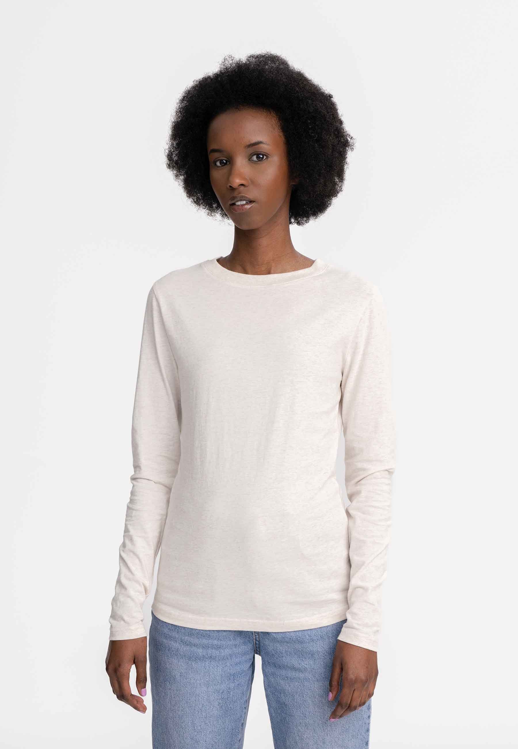 MELA Langarmshirt Damen Basic Langarmshirt DHIVYA