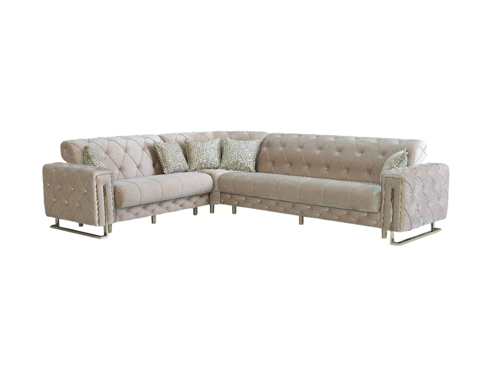 Villa Möbel Ecksofa Shimla Beige, 1 Teile, mit Stauraum