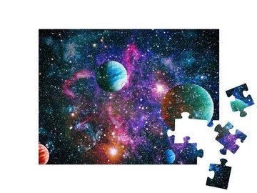 puzzleYOU Puzzle Planeten im Weltraum mit Sonnenblitz, 48 Puzzleteile, puzzleYOU-Kollektionen Weltraum, 100 Teile, 500 Teile, Universum