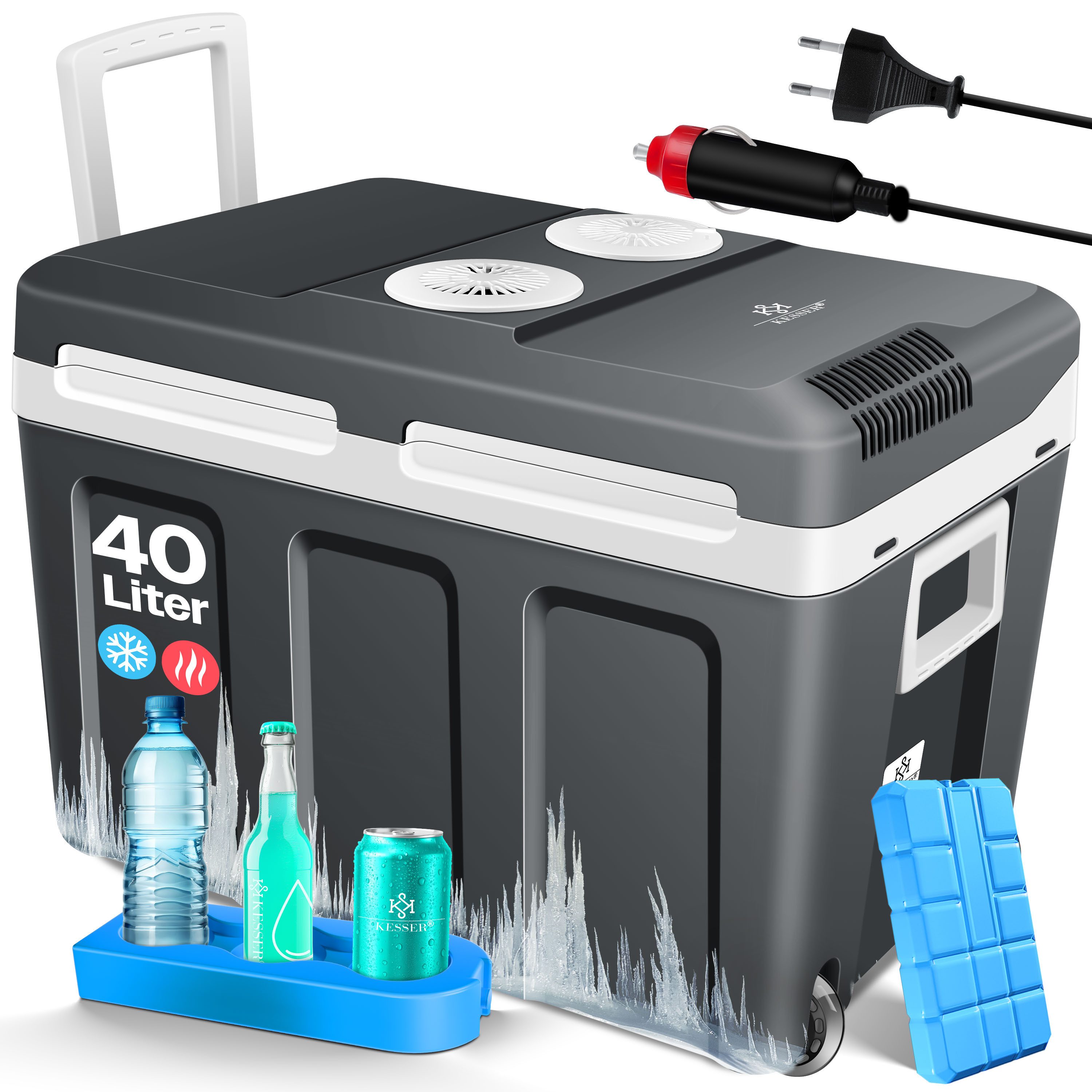 KESSER Kühlbox, 40 l, Thermo-Elektrisch Warmhalten & kühlen -18 bis 65° C für Auto & Camping