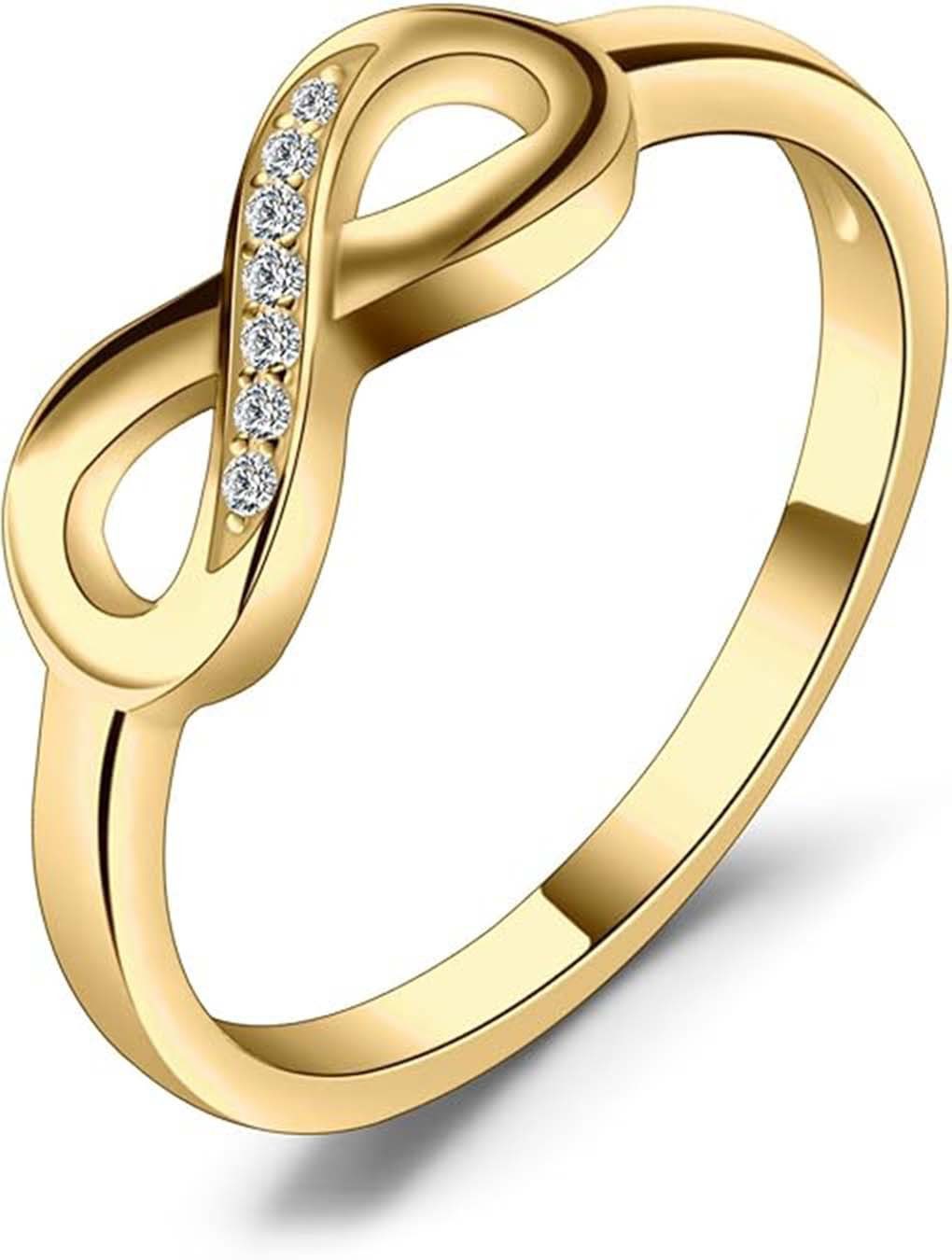 Jumpeak Diamantring Ring Unendlichkeit,Lab Grown Diamant Ring,Verlobungsring,Promise Ring, D/E VVS/VS 14K Gold,Unendlichkeitssymbol,Valentinstag Geschenk für Sie