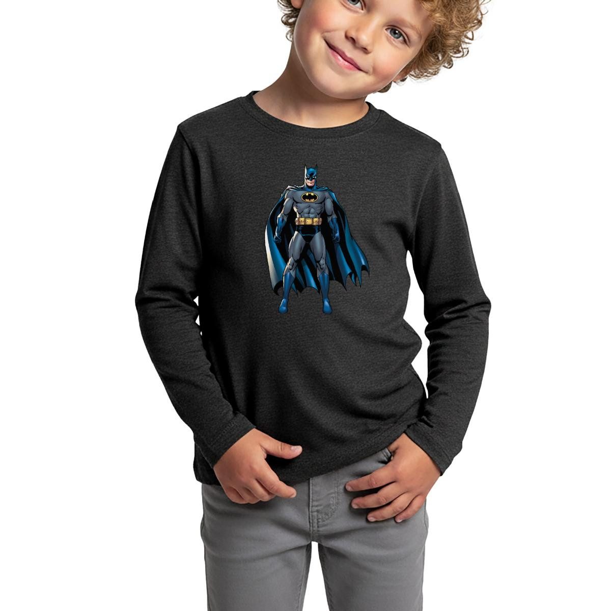 Spreadshirt T-Shirt DC Comics Batman Pose Klassisch Kinder Premium Langarmshirt (1-tlg)