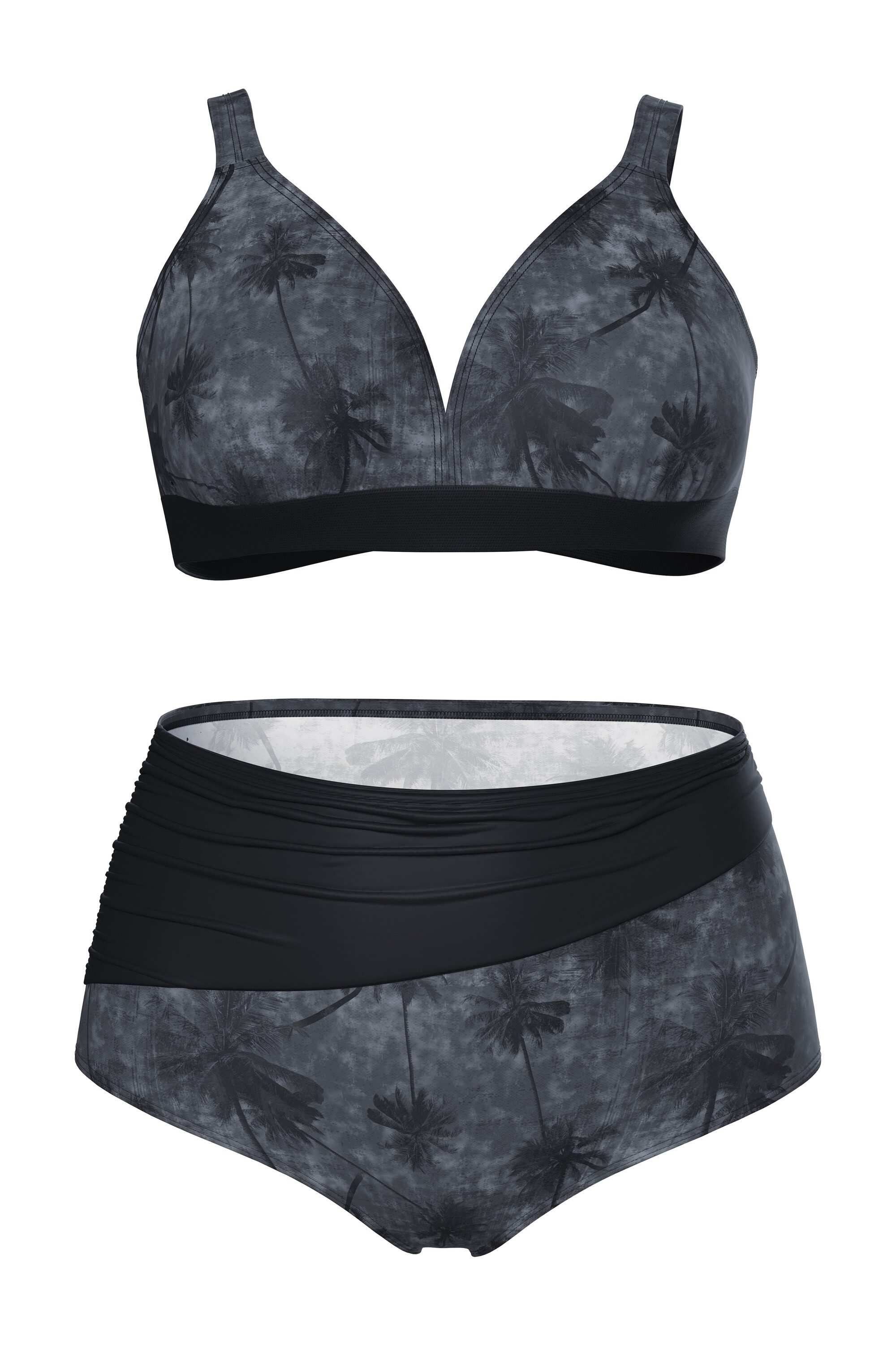 Ulla Popken Bügel-BH Bikini Palmen ohne Softcups Träger verstellbar