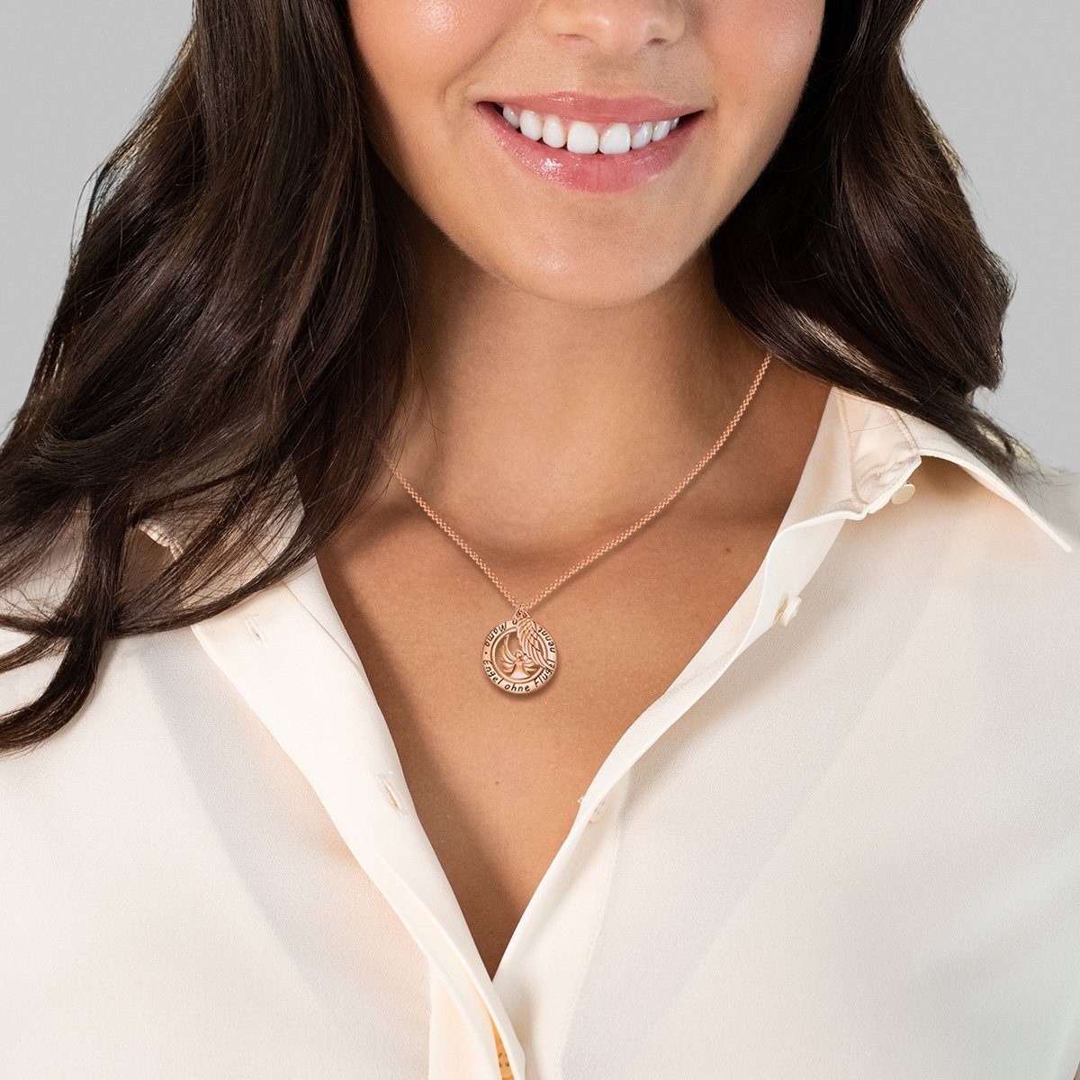 Rafaela Donata Collier Engel/Flügel roségold, aus Messing