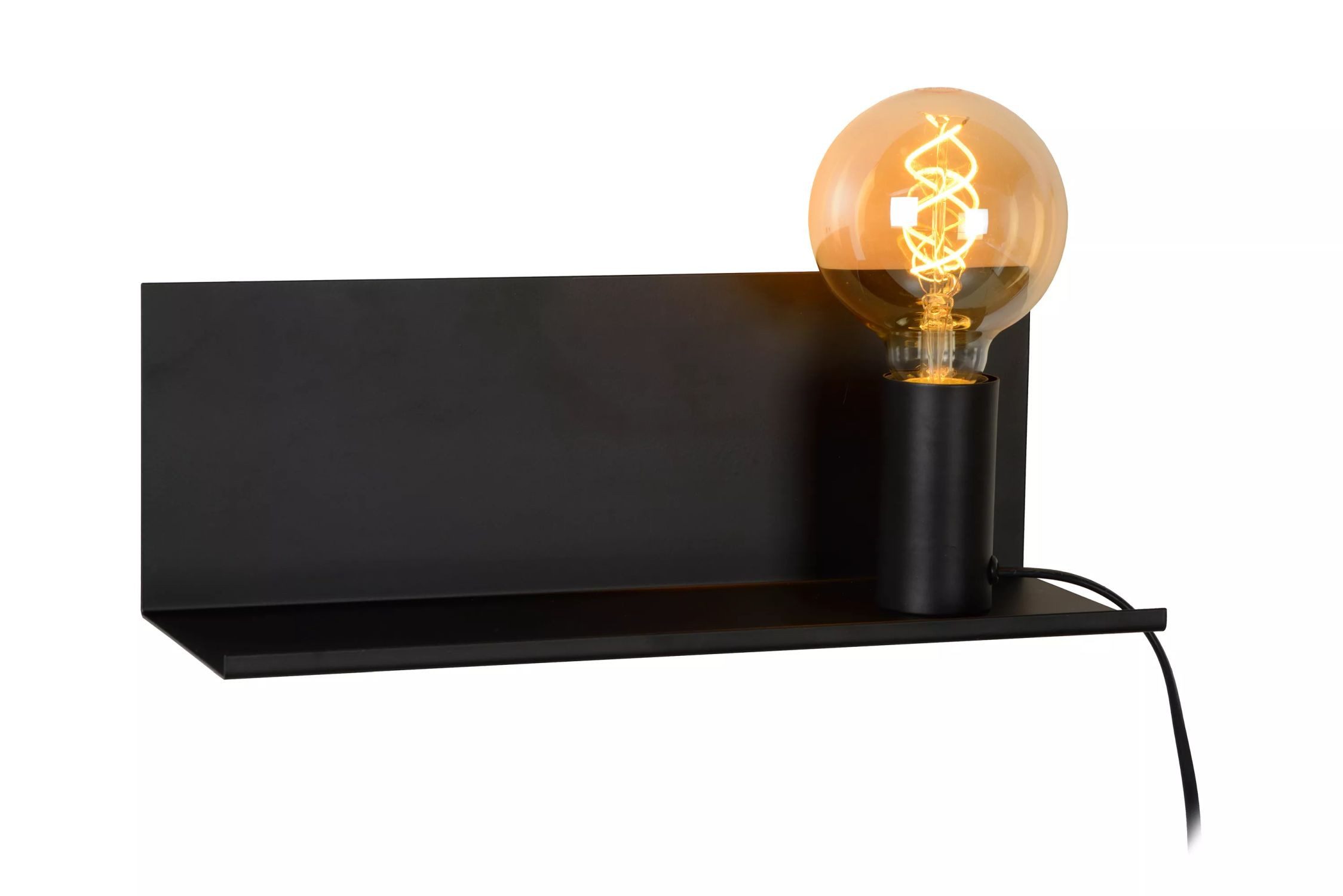 Licht-Erlebnisse Wandleuchte IVULO, ohne Leuchtmittel, Metall E27 mit Schalter Schwarz länglich Vintage Design