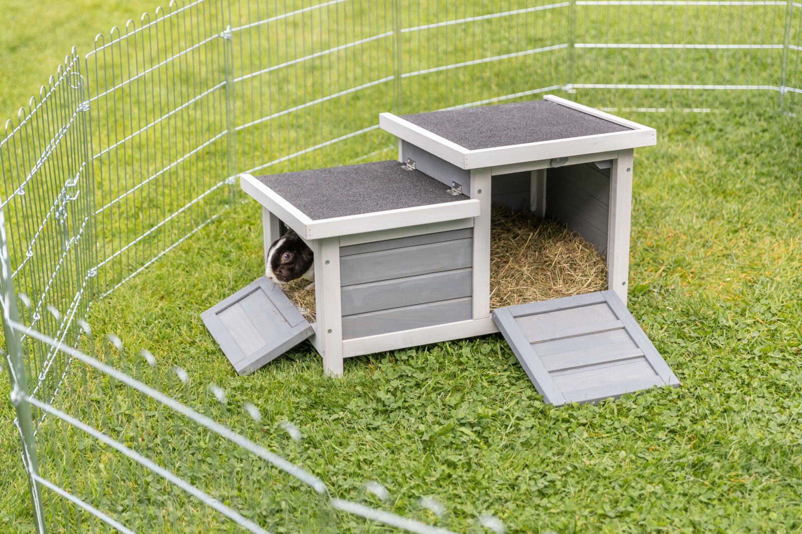 TRIXIE Kleintierstall Kleintierhaus - grau/weiß - 70 × 43 × 45 cm