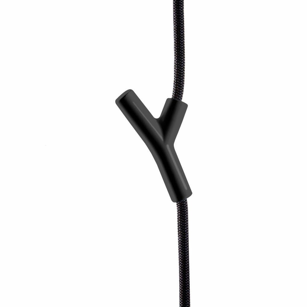 Depot4Design Garderobenhaken Wardrope Seil Schwarz, 4 Haken Schwarz Matt, hängende Seilgarderobe