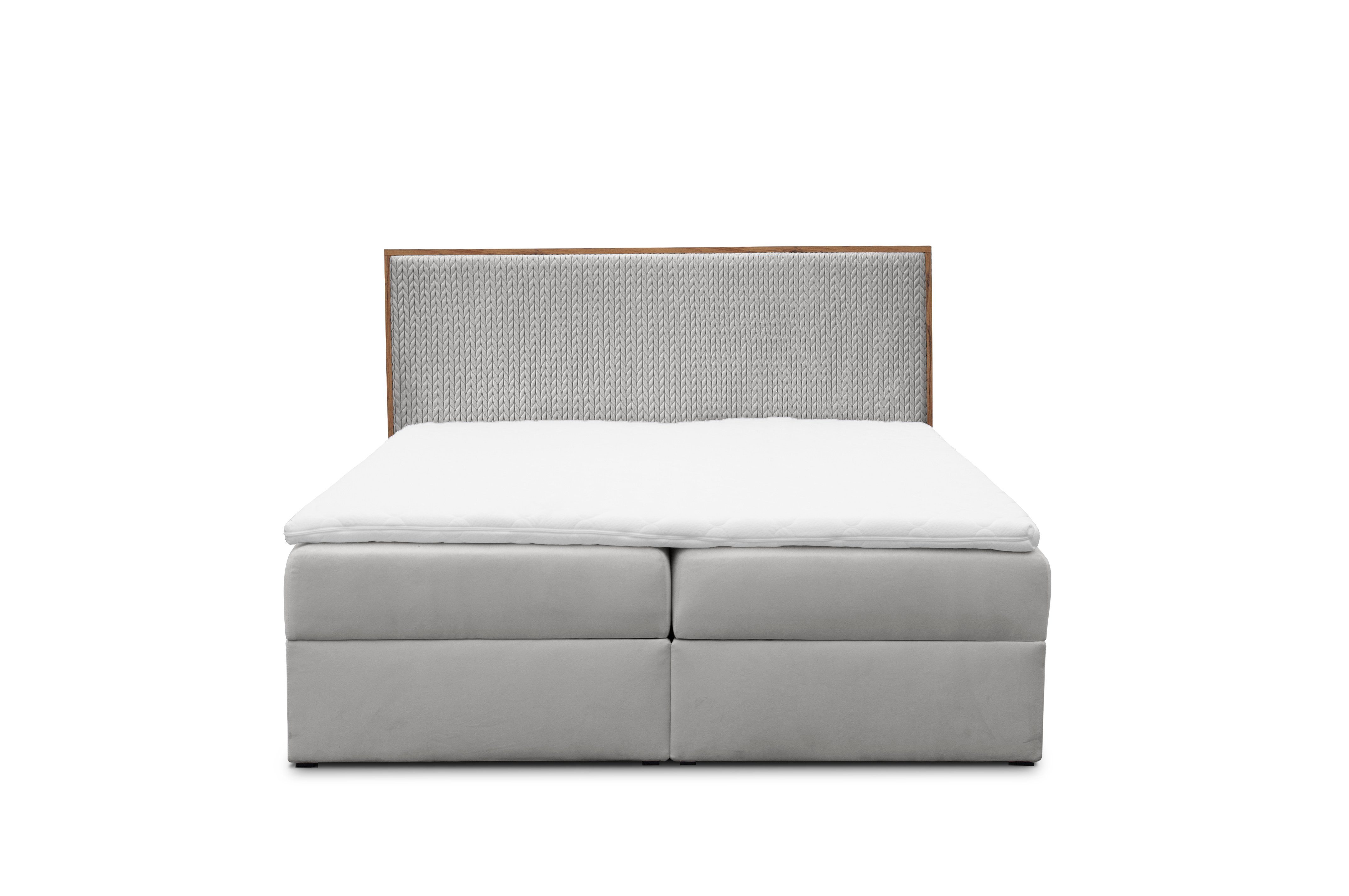 AN FURNITURE STORE Boxspringbett FRANCESCO mit Bettkasten, Topper und Matratze (120x200), Kompletbett, Bonellfederkernmatratze