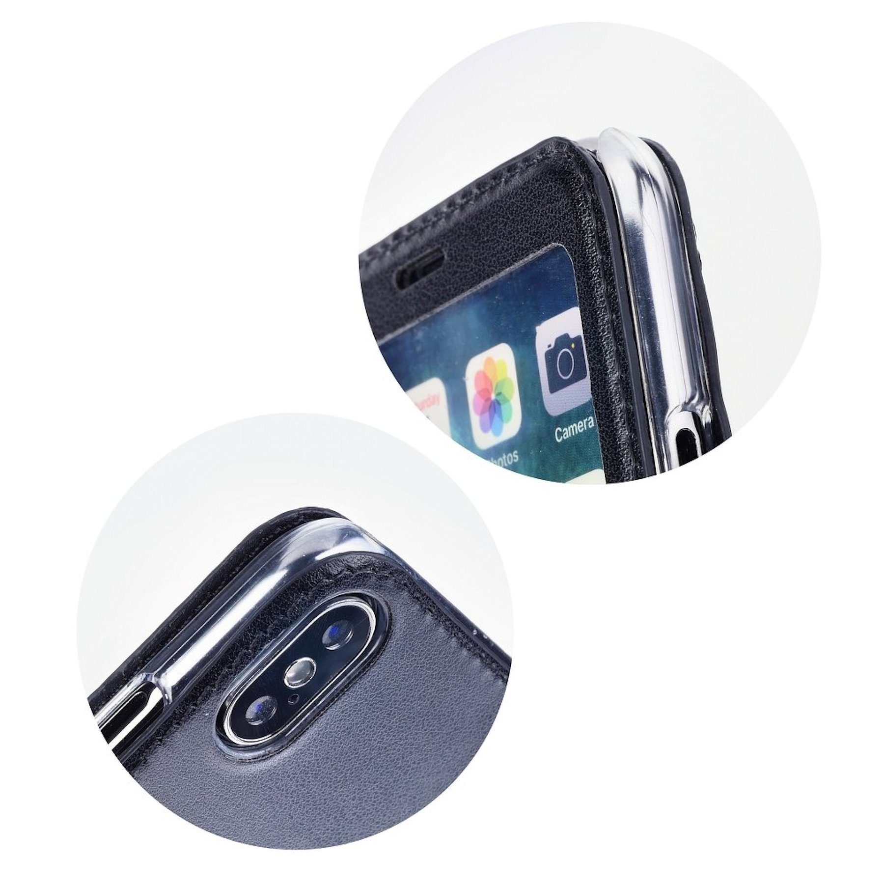 cofi1453 Handyhülle 360° Full Cover View Case Hülle, Schutzhülle Bumper