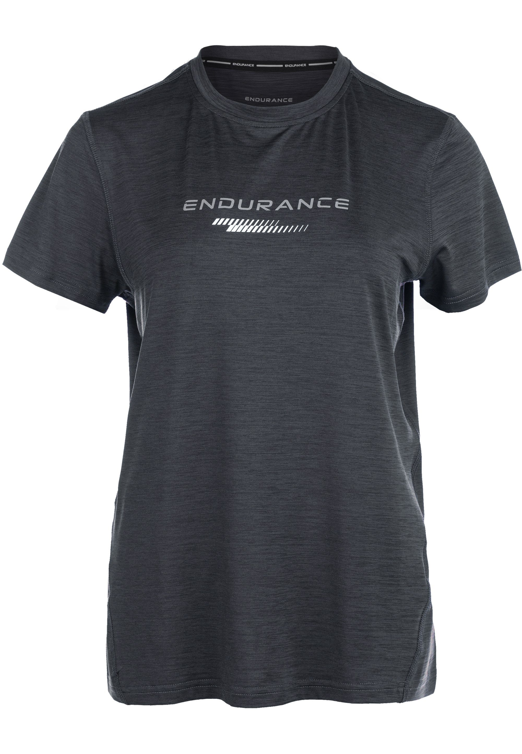 innovativer QUICK Funktionsshirt schwarz-meliert ENDURANCE DRY-Technologie mit MELANGE (1-tlg) WANGE