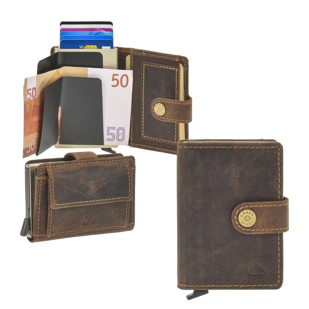Geldbörse "Vintage" Kartenetui Leder Minibörse klein mit RFID Schutz (COIN)