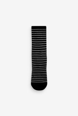 Next Kurzsocken 4 x Gestreifte Sneakersocken mit Fußgewölbestütze (1-Paar)