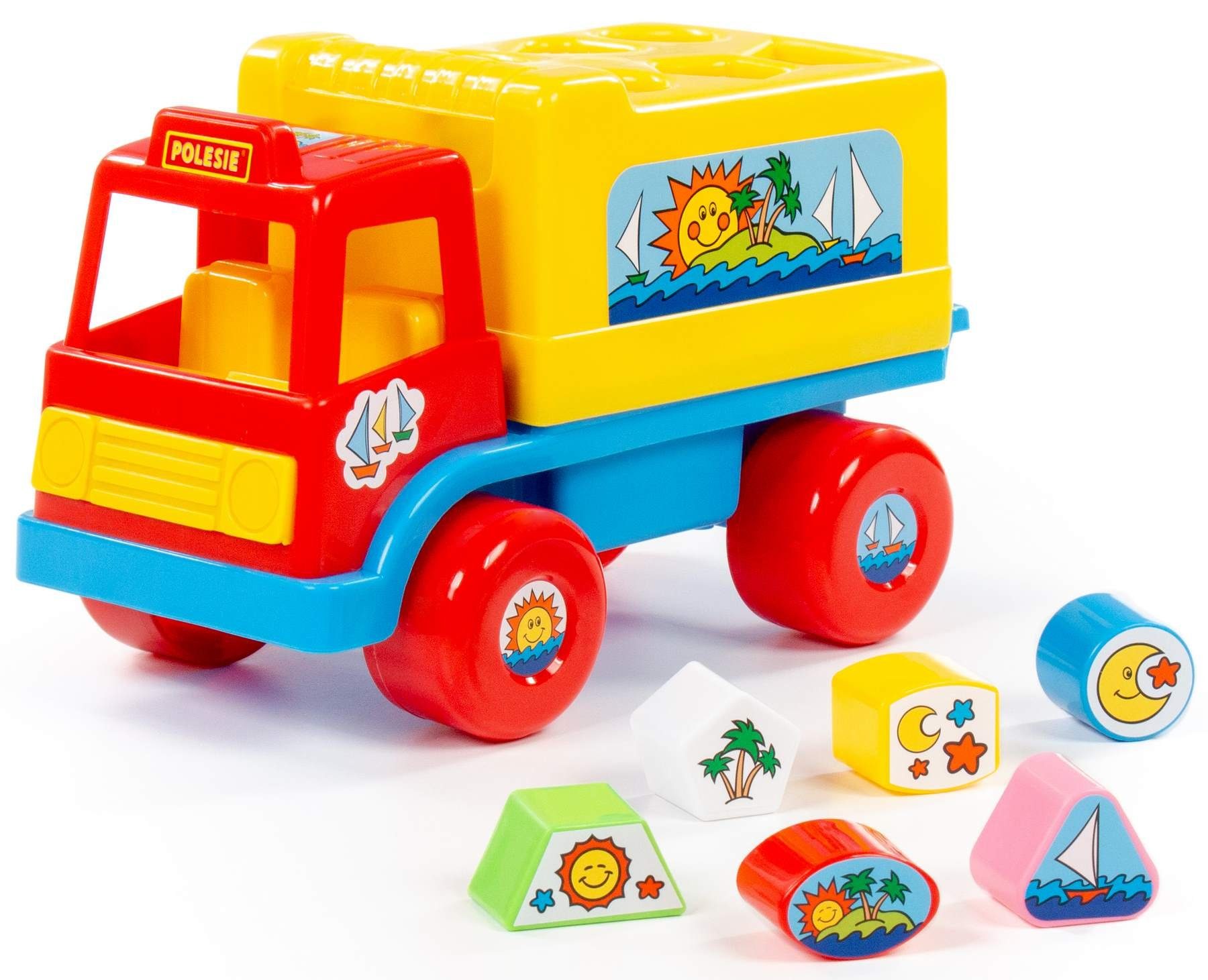 Polesie Steckspielzeug Sortierspiel LKW Lernspielzeug mit Stecksteinen