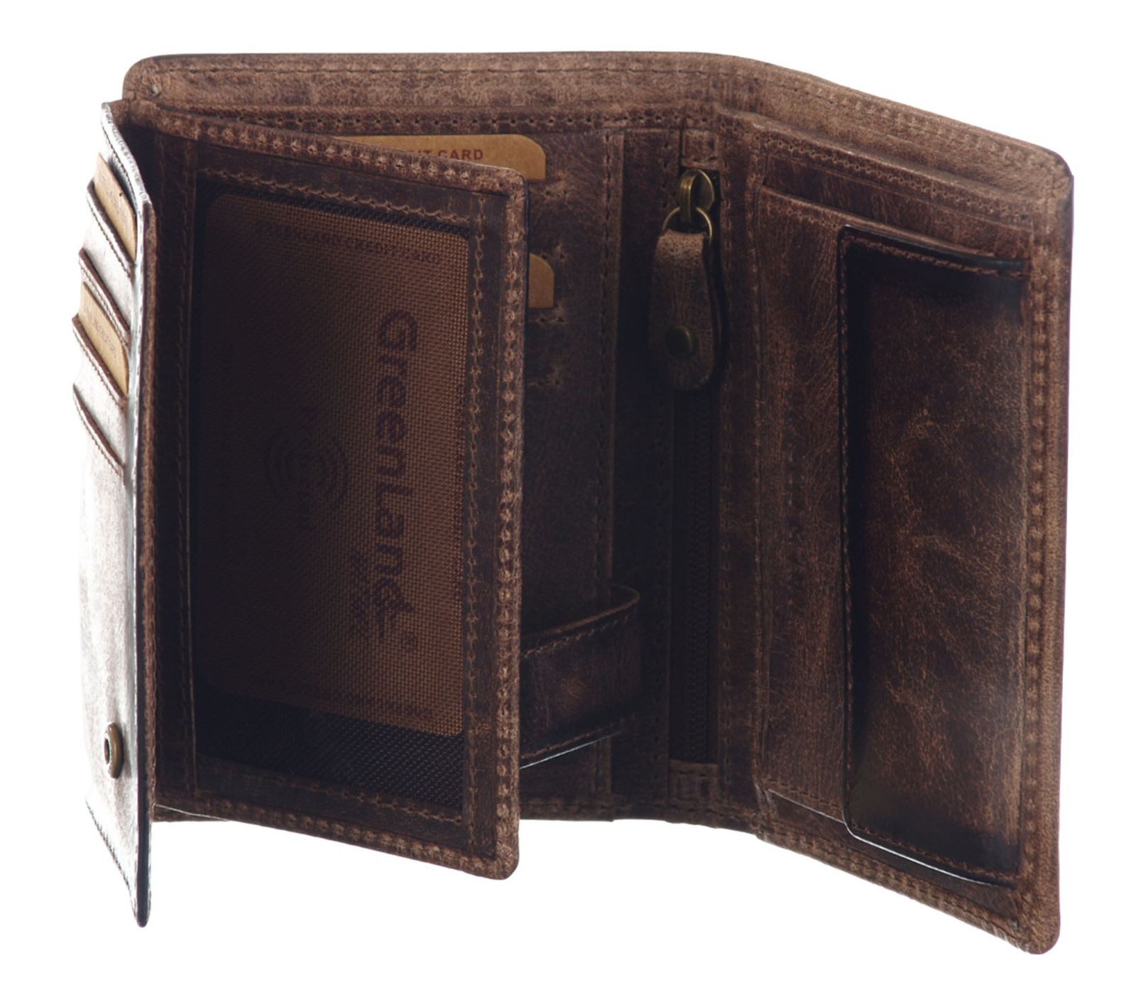 GreenLand Nature Geldbörse Wallet RFID, aus echtem Leder mit RFID-Blocker Schutz