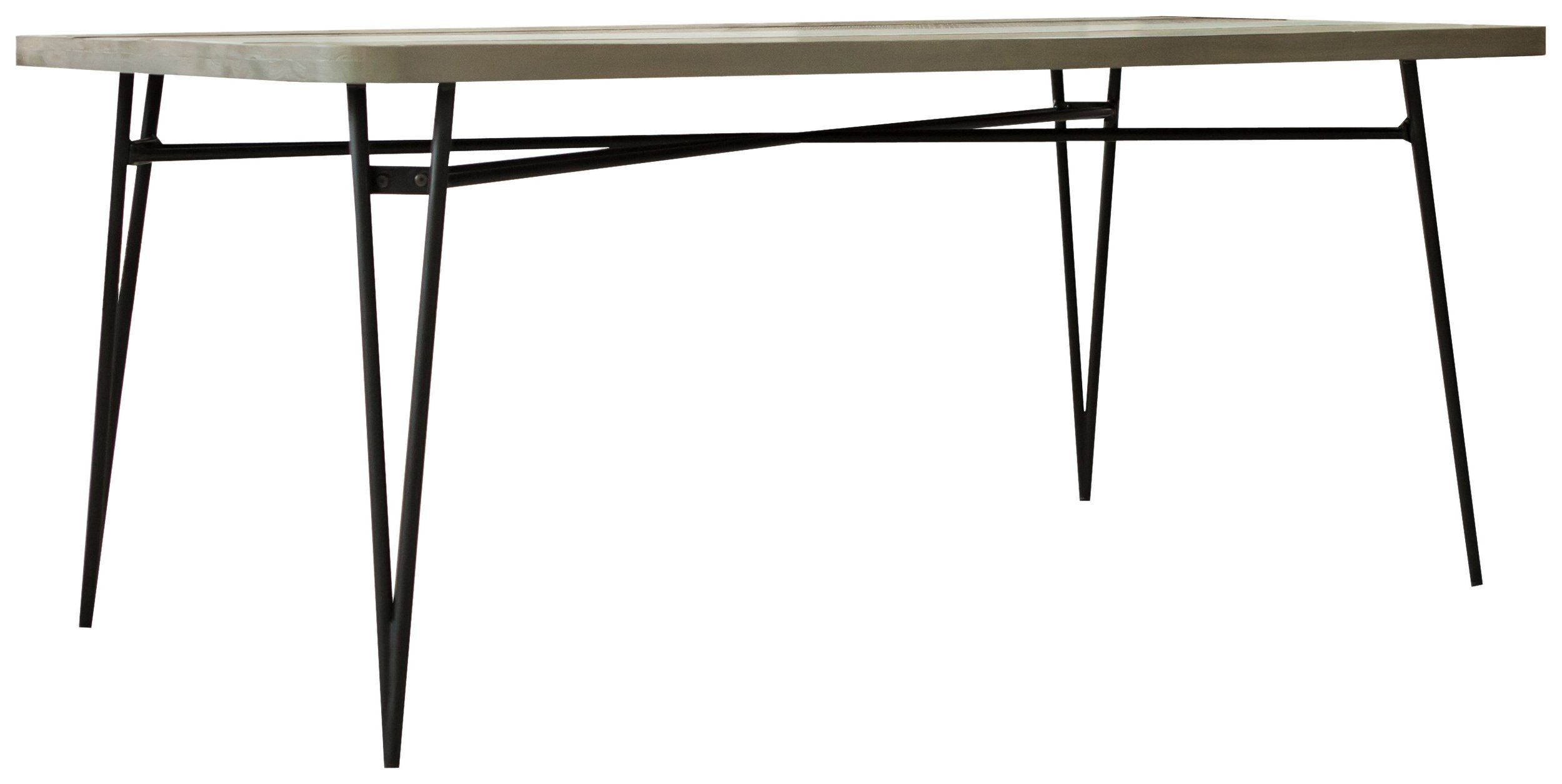 Stylefy Esstisch Adesso Grau Schwarz Akazie (Esstisch, Tisch), aus Massivholz, rechteckig, viel Stauraum, Metall, Skandinavisch Design