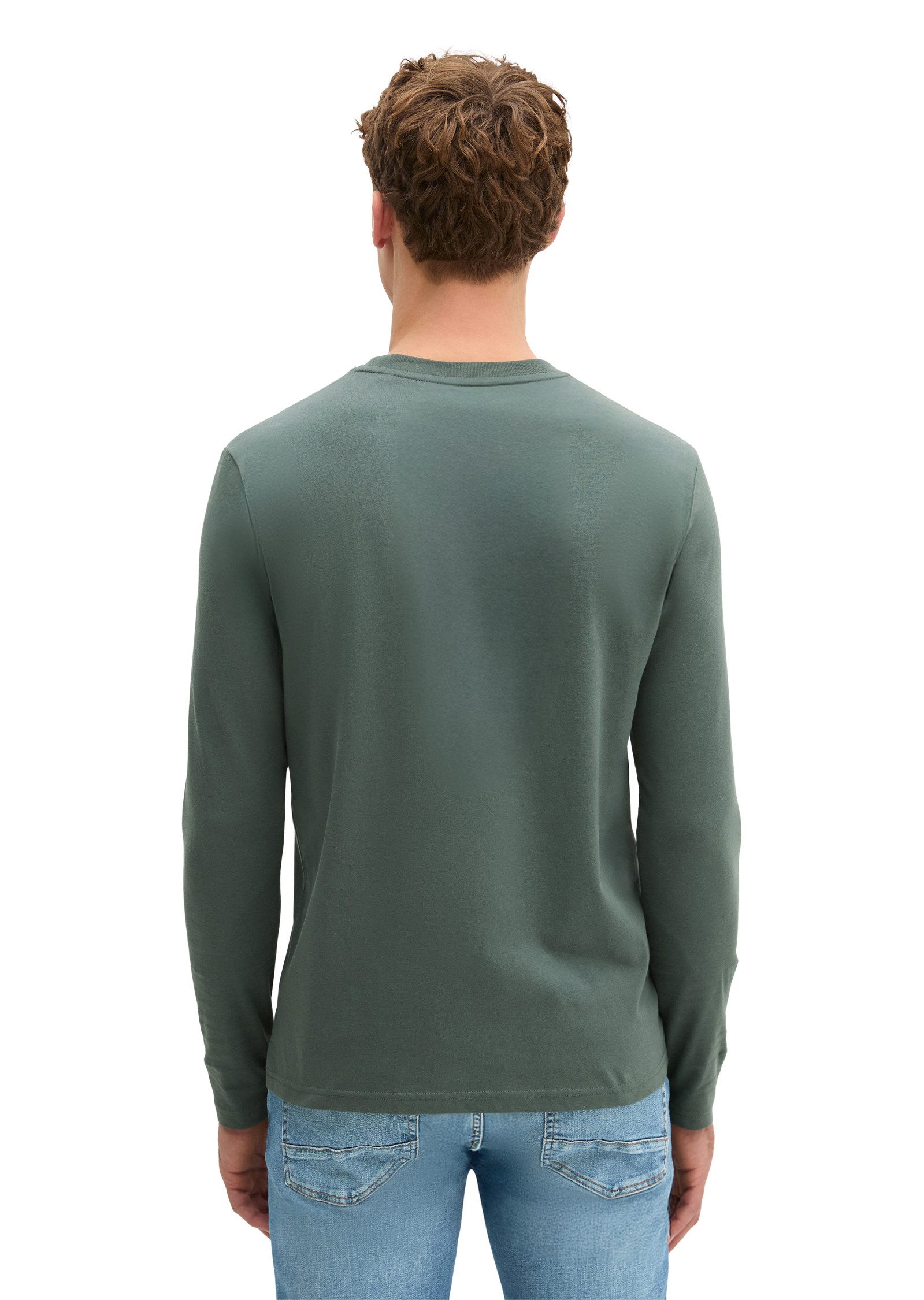 Marc O'Polo Langarmshirt mit dezentem Logo-Print vorne günstig online kaufen