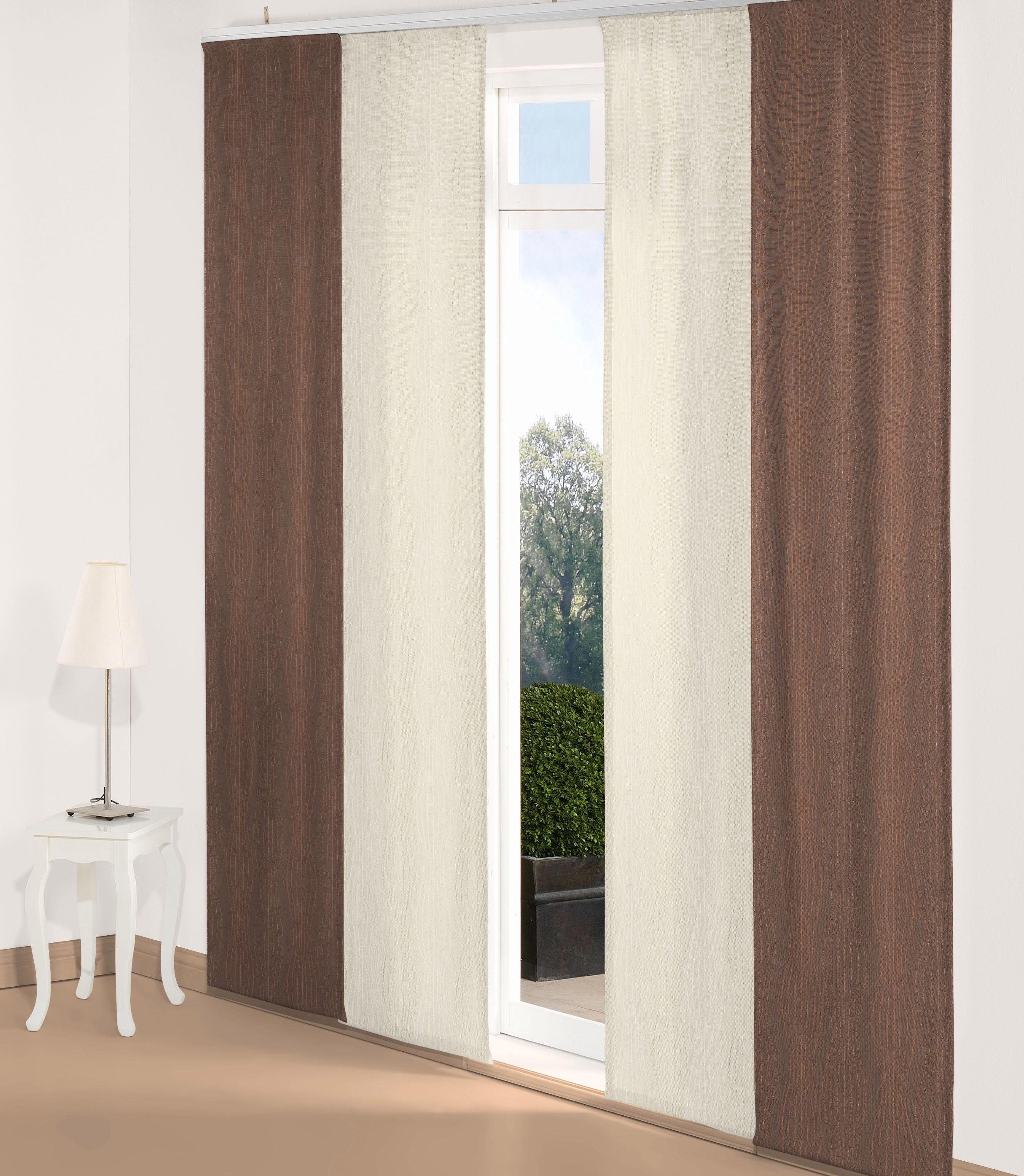 Wirth Schiebegardine Riccia (1 St), Klettband, blickdicht, Jacquard, inkl. Beschwerungsstange