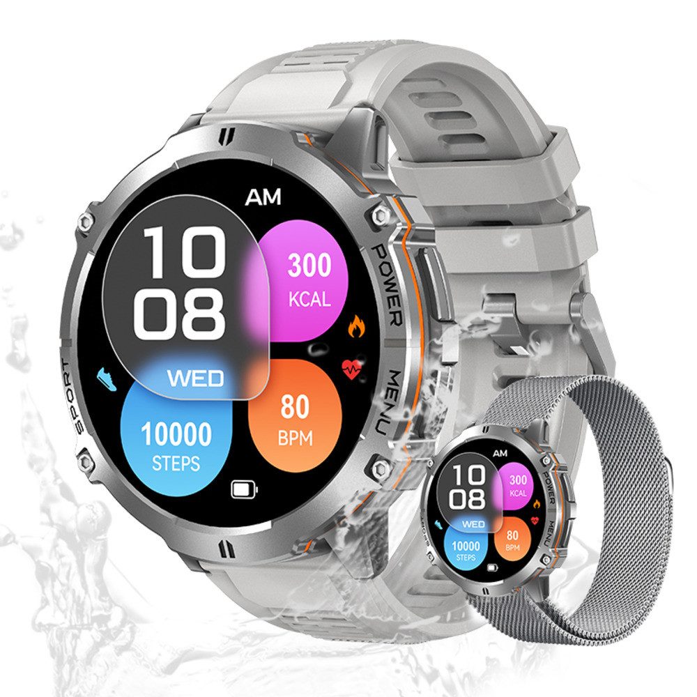 Herren's Telefonfunktion 3 ATM Wasserdicht Fitness-Tracker Smartwatch