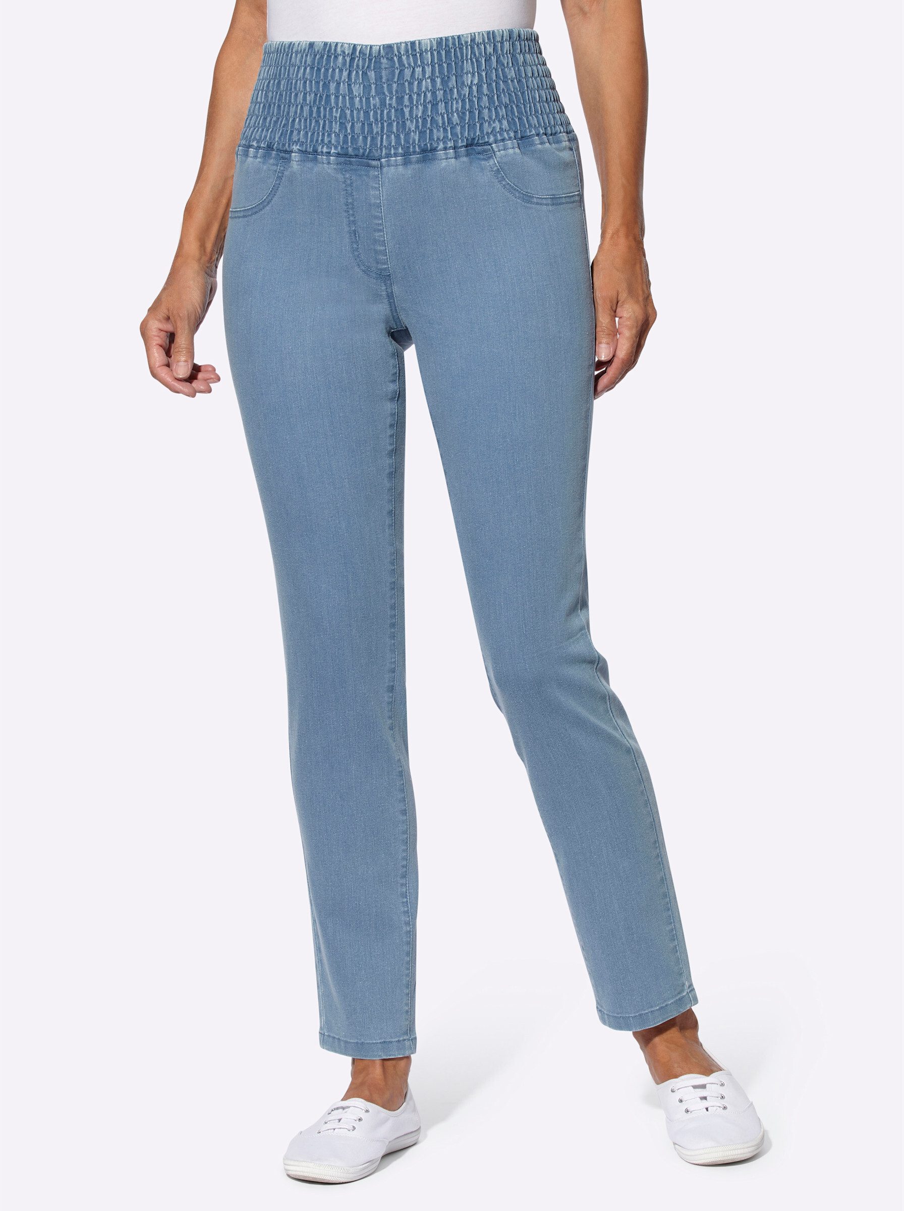 Bequeme Jeans Schlupfjeans leicht vertieft