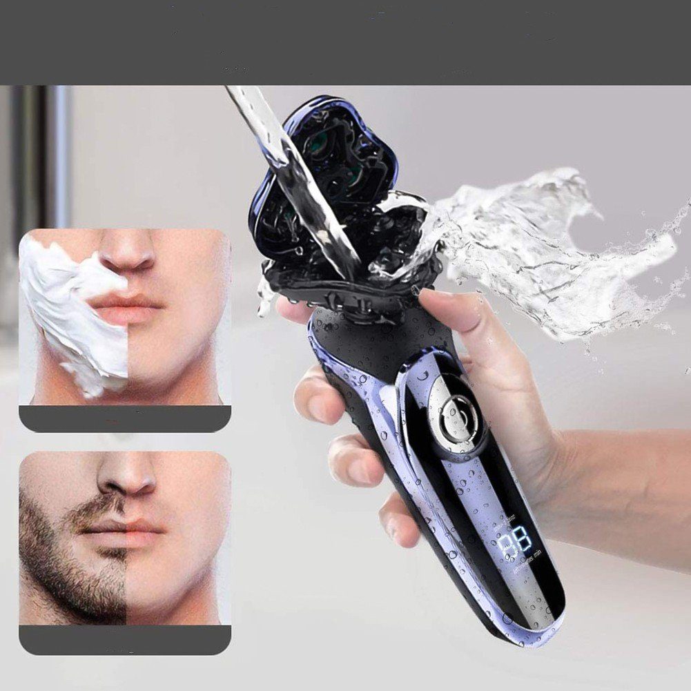 Scttomon Elektrorasierer FK-8600, Aufsätze: 1, Langhaartrimmer, Rotationsrasierer, Wet&Dry, 4-in-1