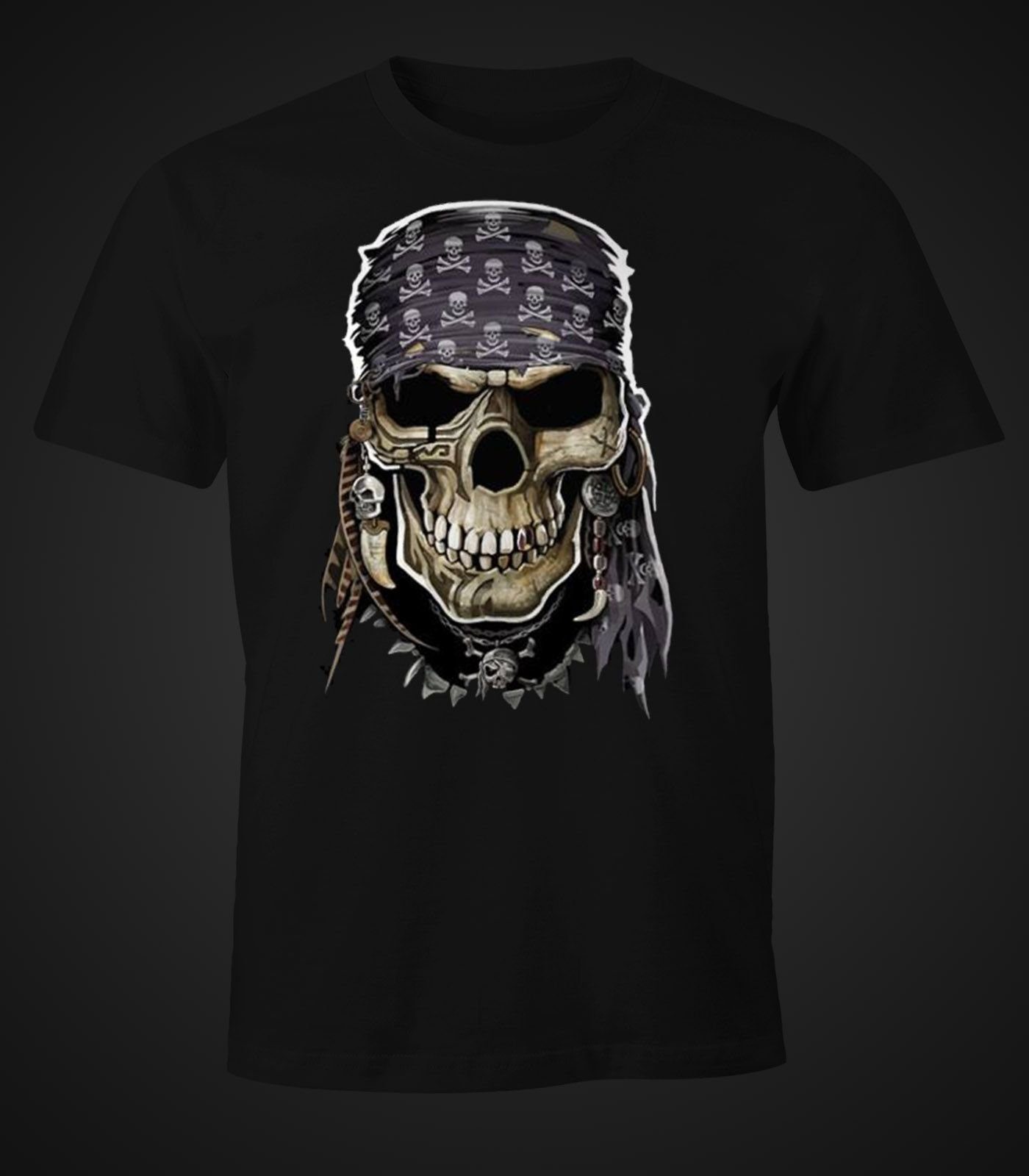 MoonWorks Print-Shirt Herren T-Shirt Pirate Skull mit Print günstig online kaufen