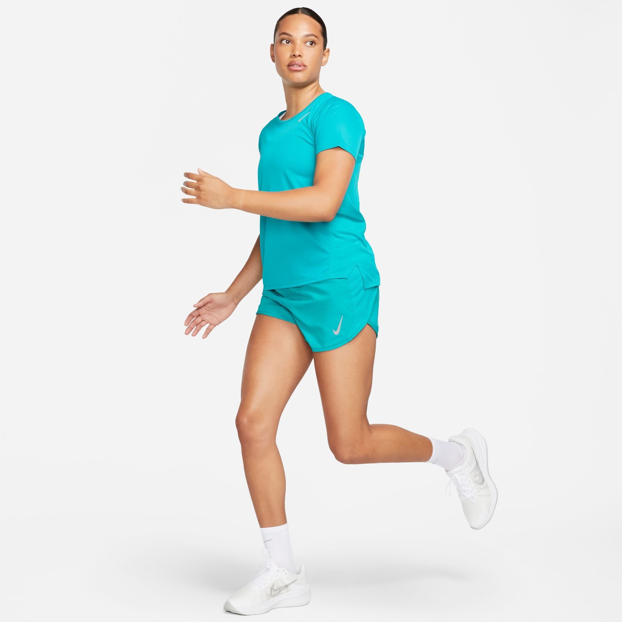 SILV WOMEN'S Nike RUNNING DRI-FIT TOP SHORT-SLEEVE RACE TEAL/REFLECTIVE Laufshirt RAPID