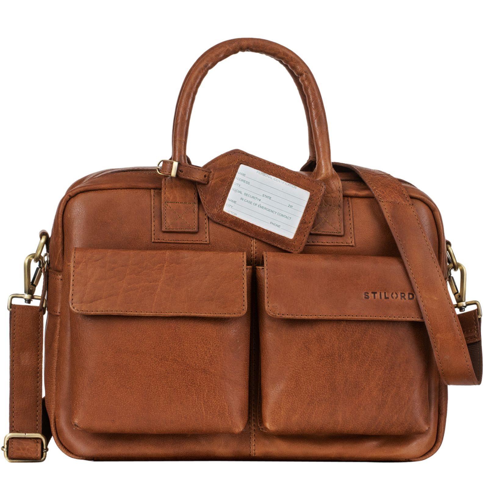 STILORD Laptoptasche "Carlo" Laptoptasche Leder Herren maraska - braun