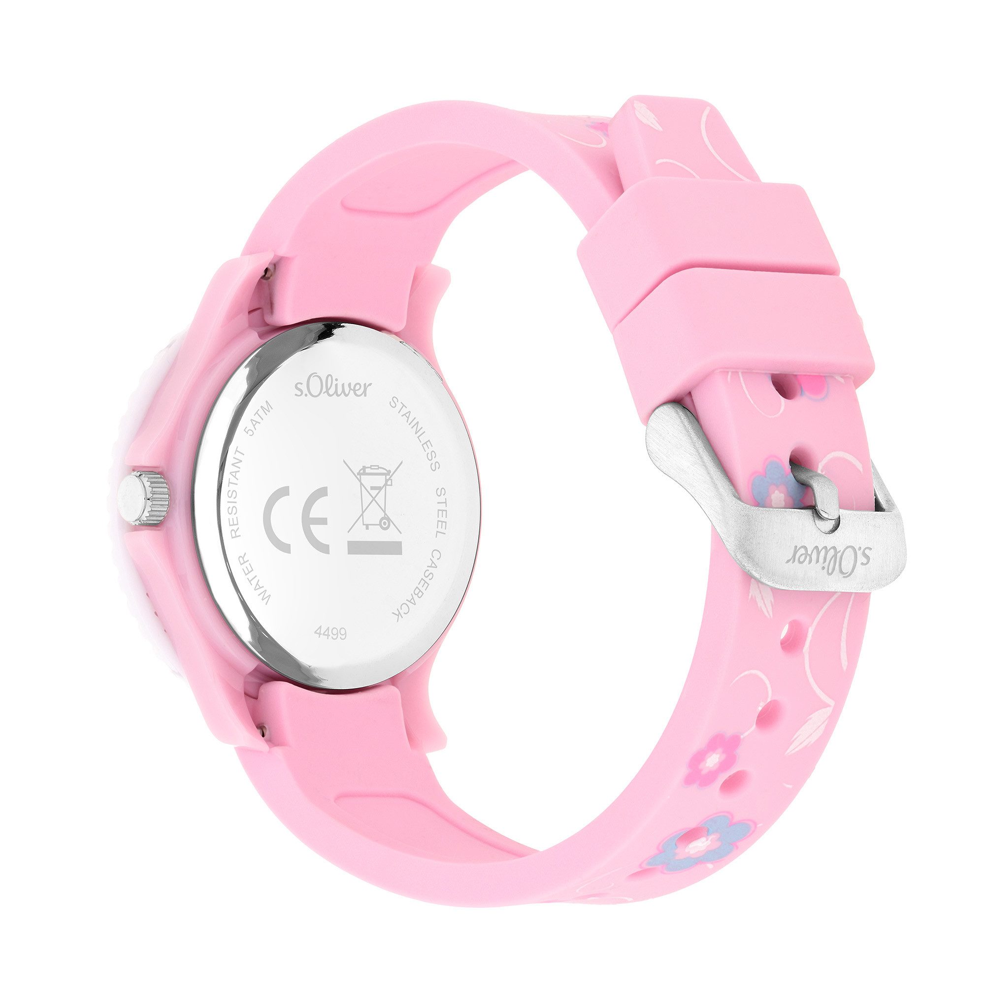 s.Oliver Quarzuhr The Magic Time SO-4499-PQ, Armbanduhr, Silikonarmband, Kinderuhr, Mädchen, analog