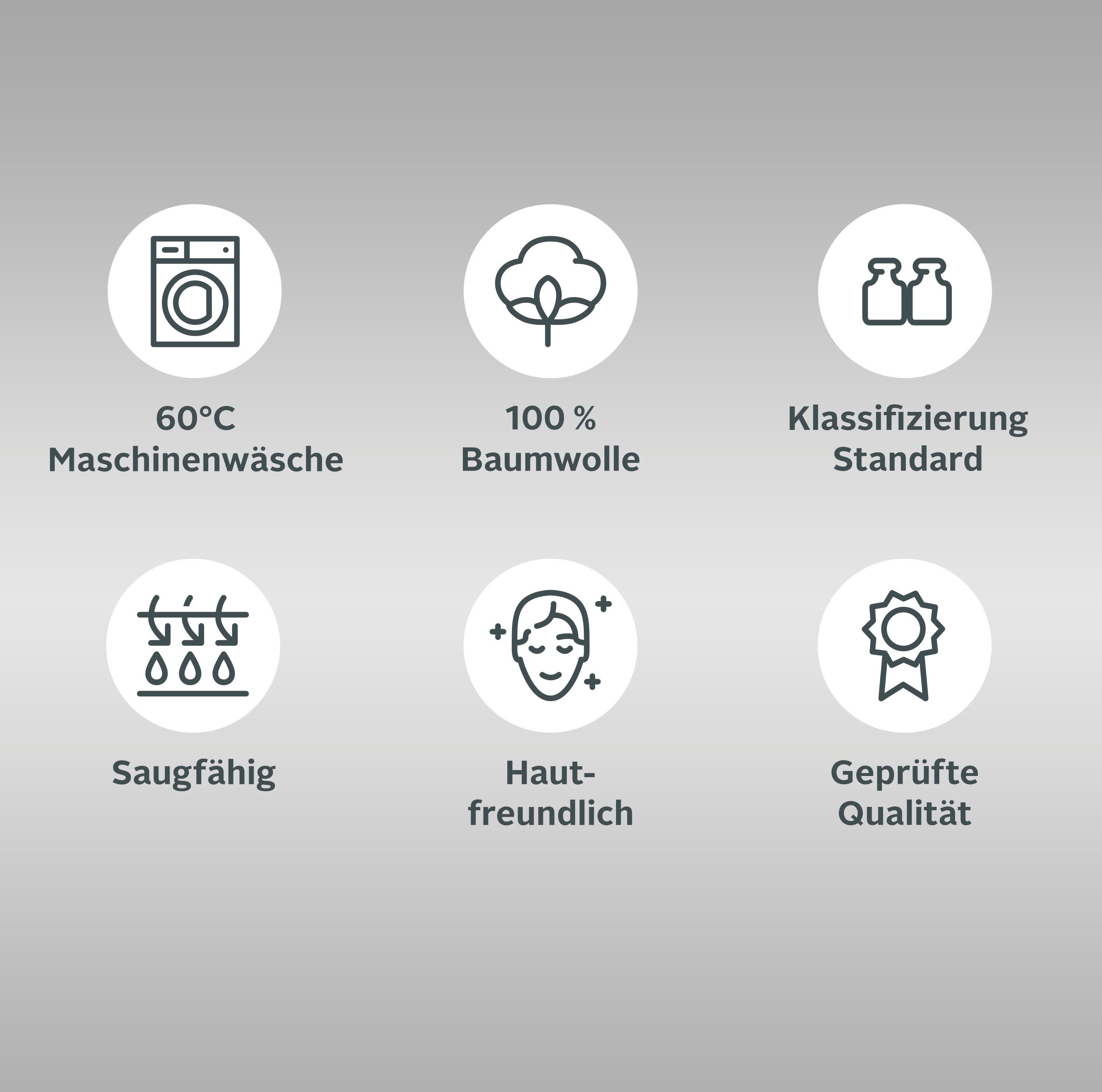 OTTO home Handtuch Set Anna, 2 Duschtücher 70x140, 4 Handtücher 50x100, Walkfrottee (Set, 6-St), Handtuch-Set, gestreifte Bordüre, weich, 100% Baumwolle, zweifarbig