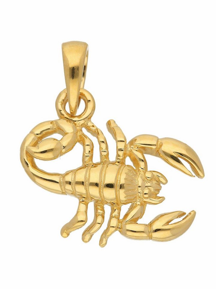 Adelia´s Kettenanhänger 585 Gold Sternzeichen Anhänger Skorpion,  Goldschmuck für Damen & Herren