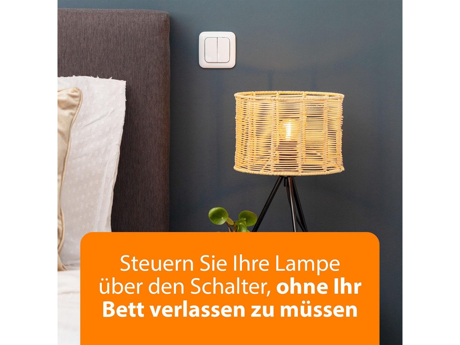 smartwares Funksteckdose, max. 2300 W, 2er SET mit Funkwandschalter, Smarte Zwischenstecker Innen