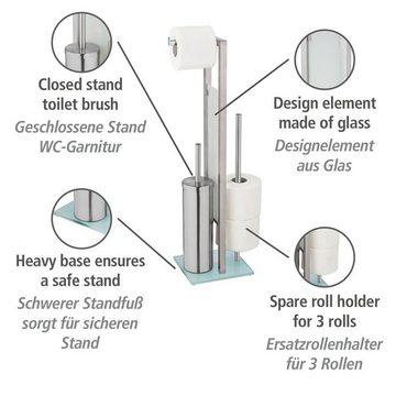 WENKO WC-Garnitur Rivalta, edelstahl, mit Toilettenpapier- und Ersatzrollenhalter